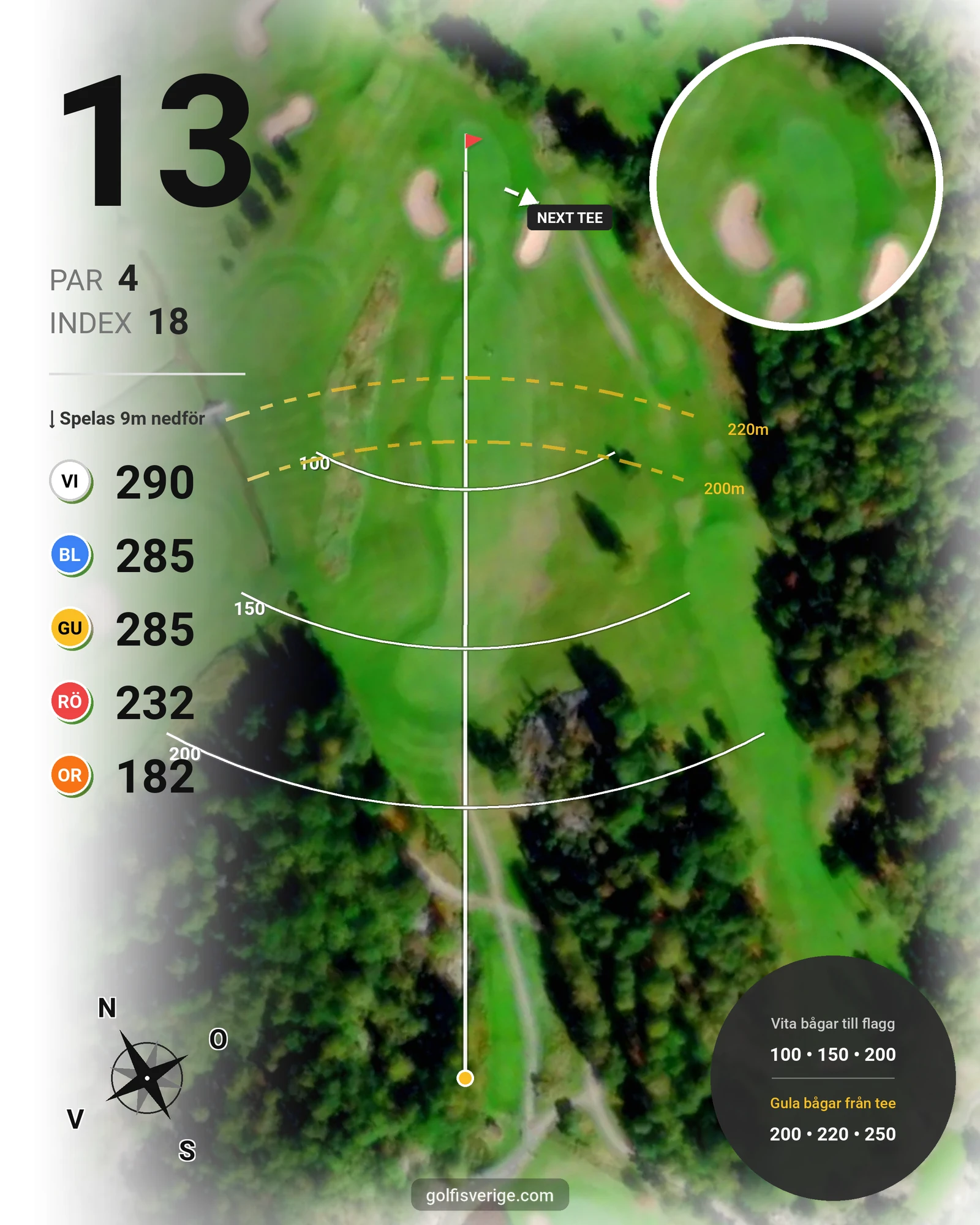 Banguide Strömstad Golfklubb hål 13 karta