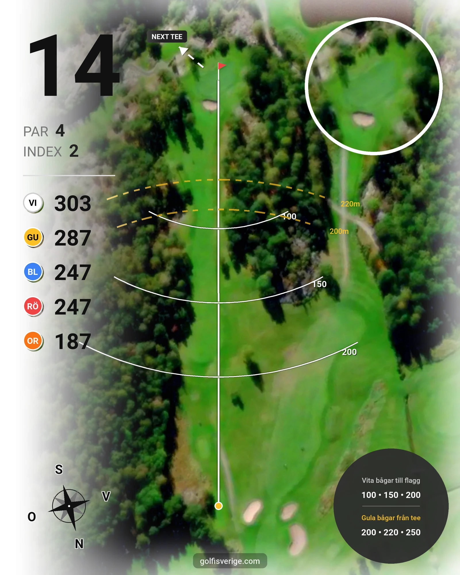 Banguide Strömstad Golfklubb hål 14 karta