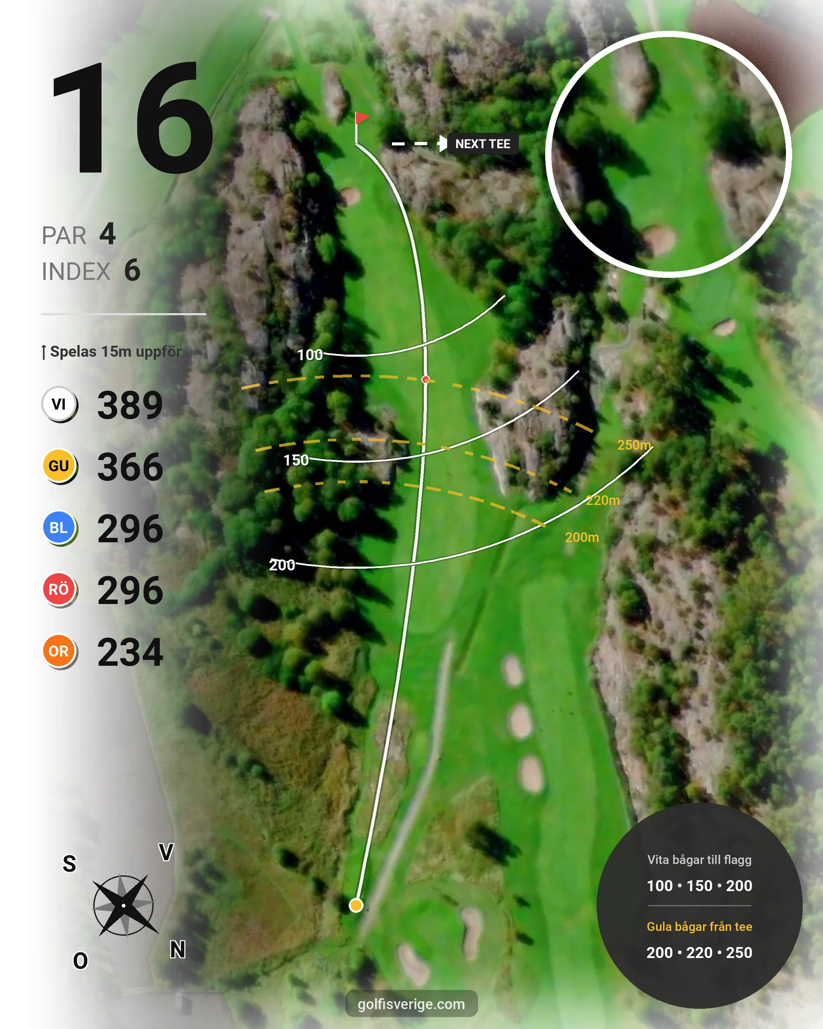 Banguide Strömstad Golfklubb hål 16 karta