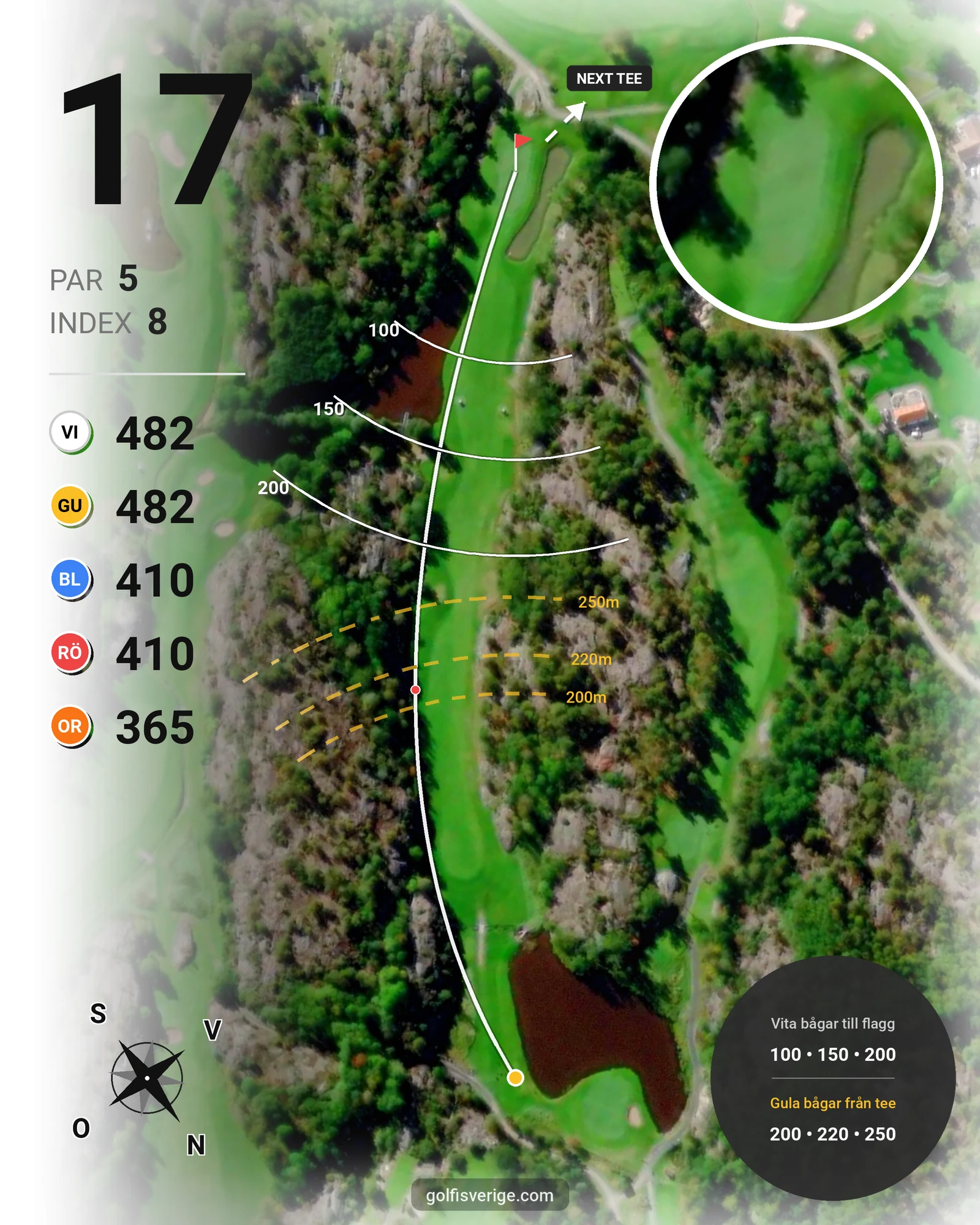 Banguide Strömstad Golfklubb hål 17 karta