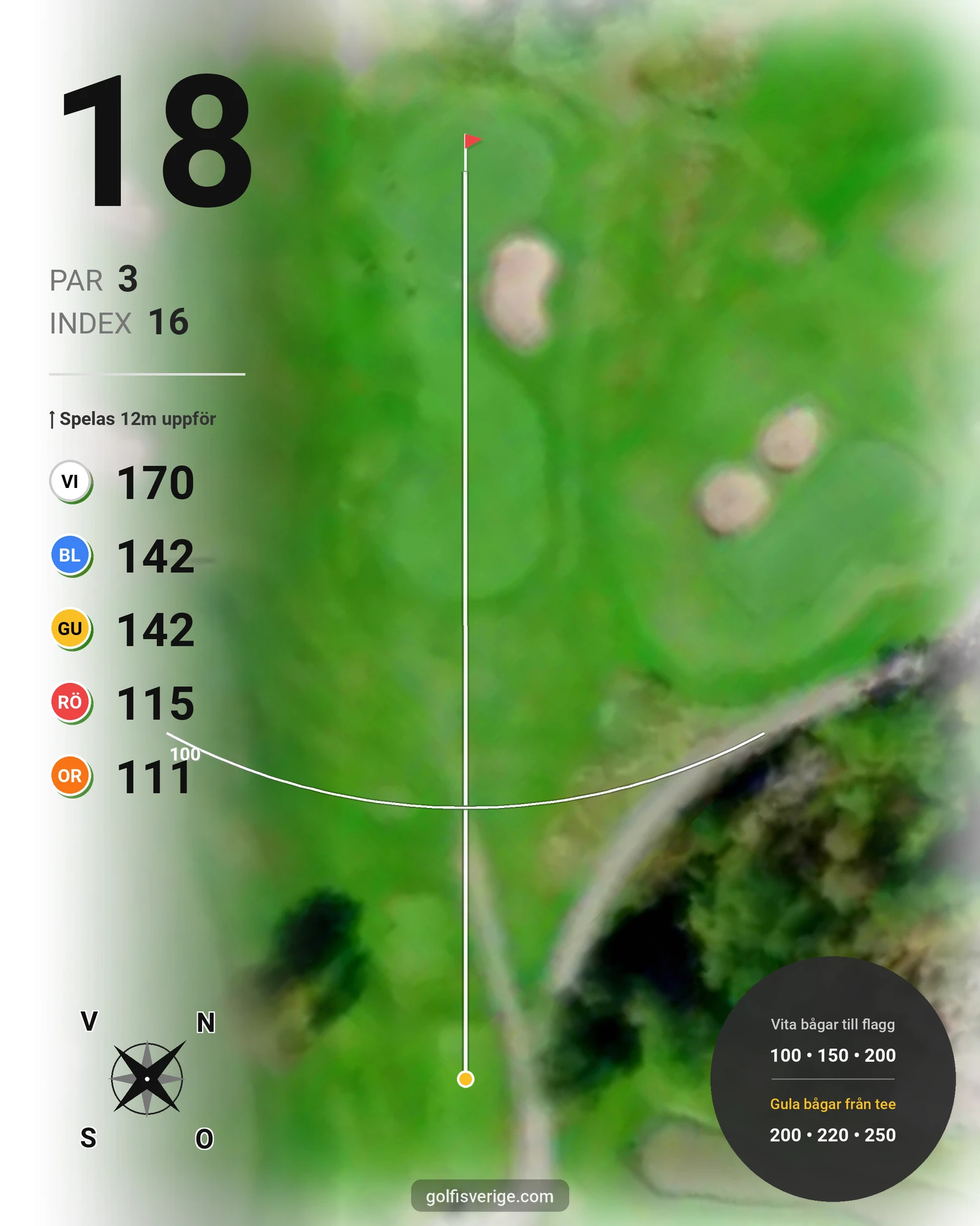 Banguide Strömstad Golfklubb hål 18 karta