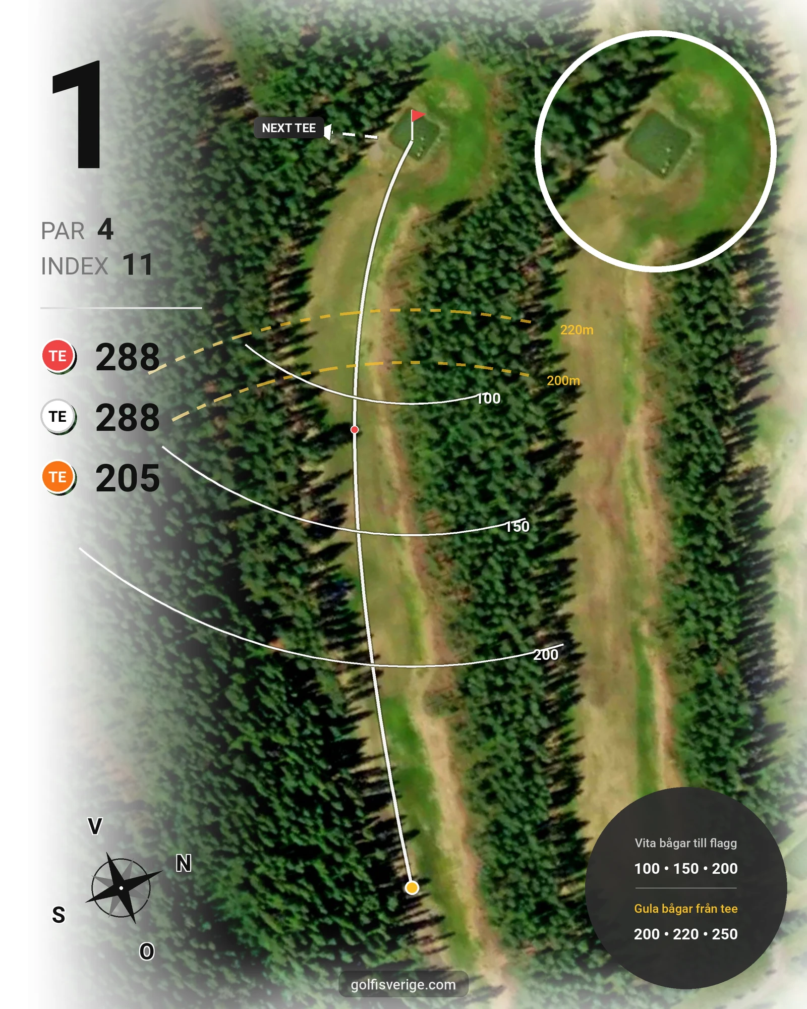Banguide Strömsunds Gk på Strömsunds Golfklubb - Hål 1 karta