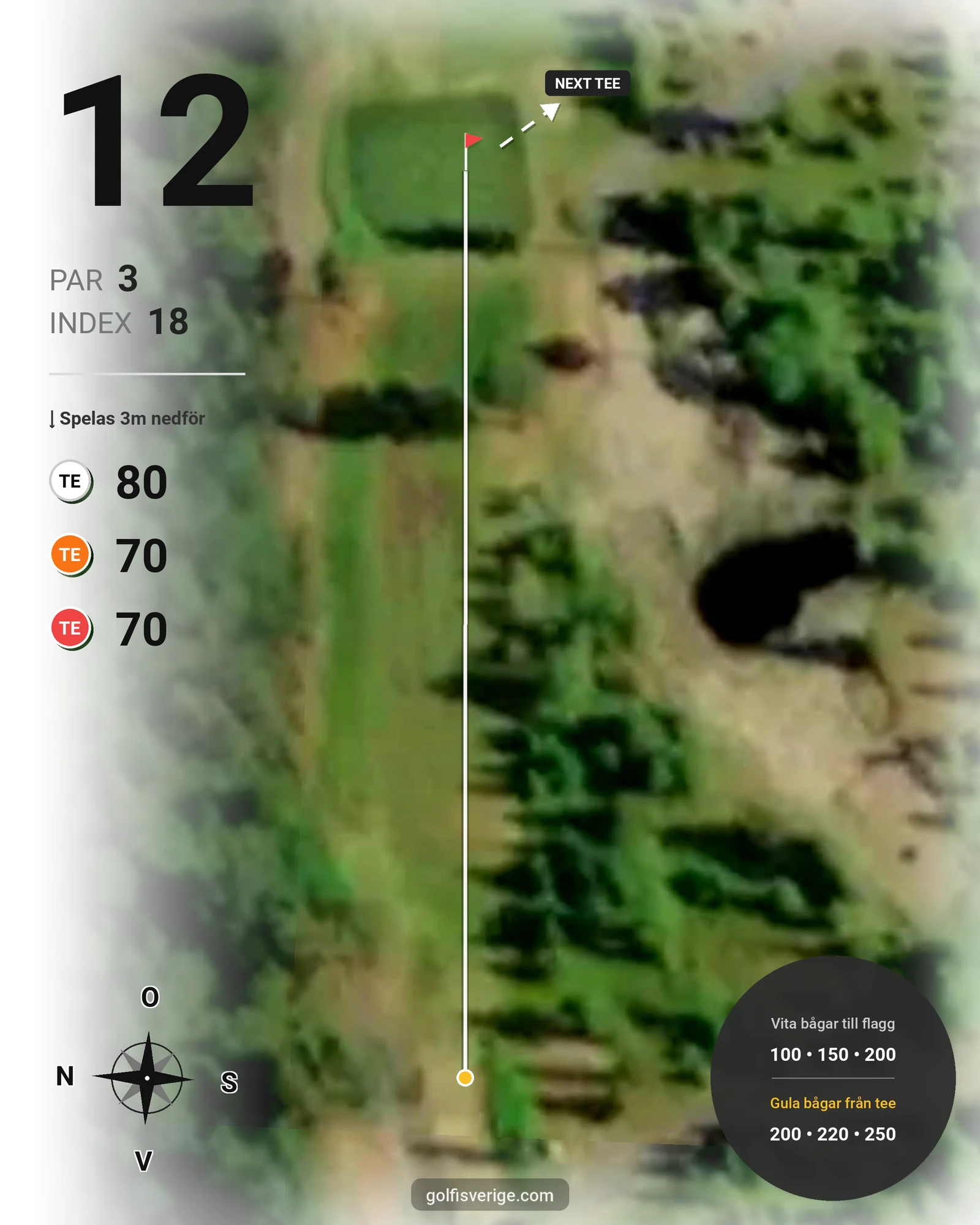 Banguide Strömsunds Gk på Strömsunds Golfklubb - Hål 12 karta