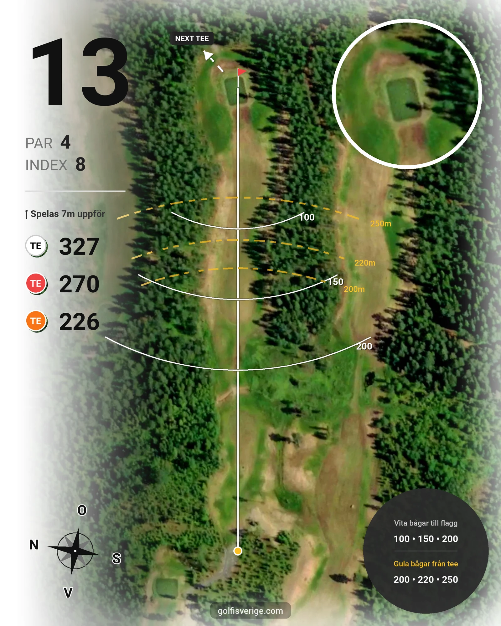 Banguide Strömsunds Gk på Strömsunds Golfklubb - Hål 13 karta