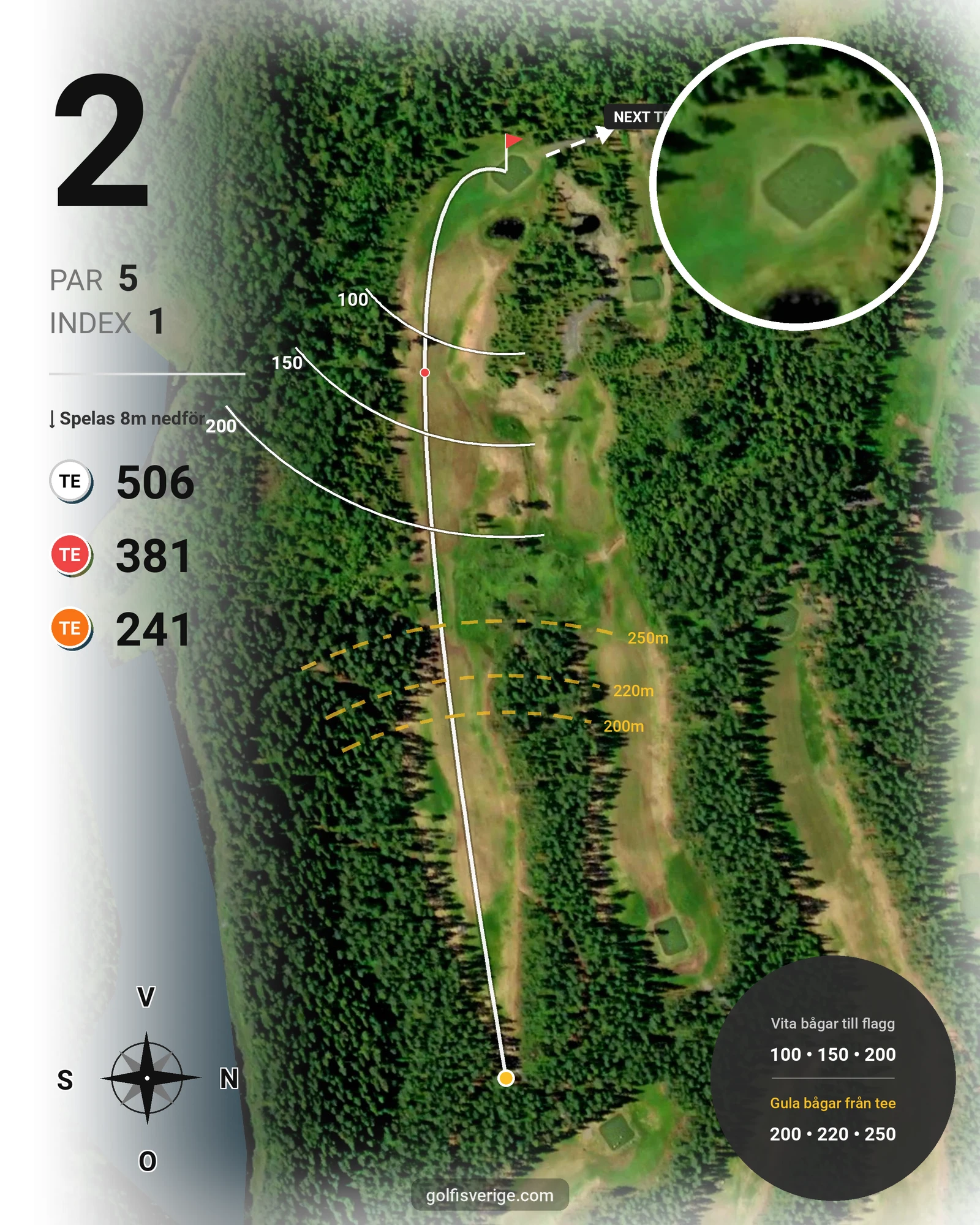 Banguide Strömsunds Gk på Strömsunds Golfklubb - Hål 2 karta