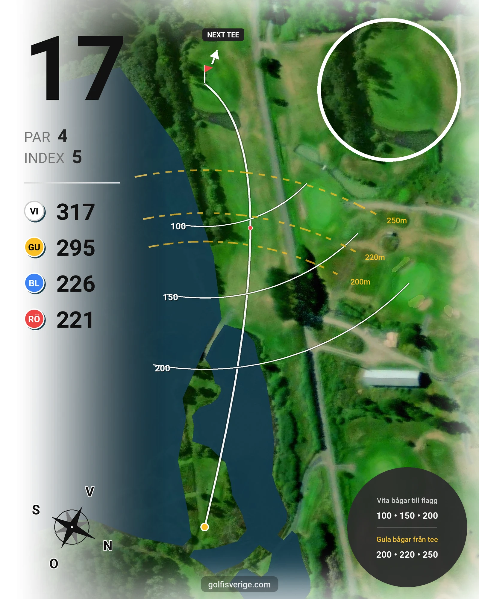 Banguide Sundsta Golf 18-hålsbana hål 17 karta