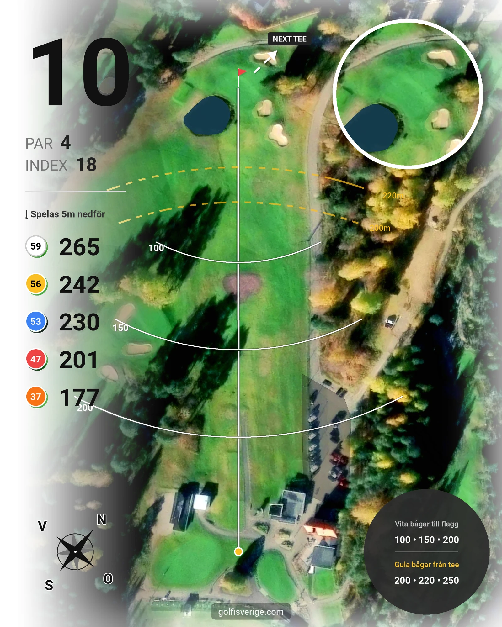Banguide Sundsvalls Golfklubb hål 10 karta