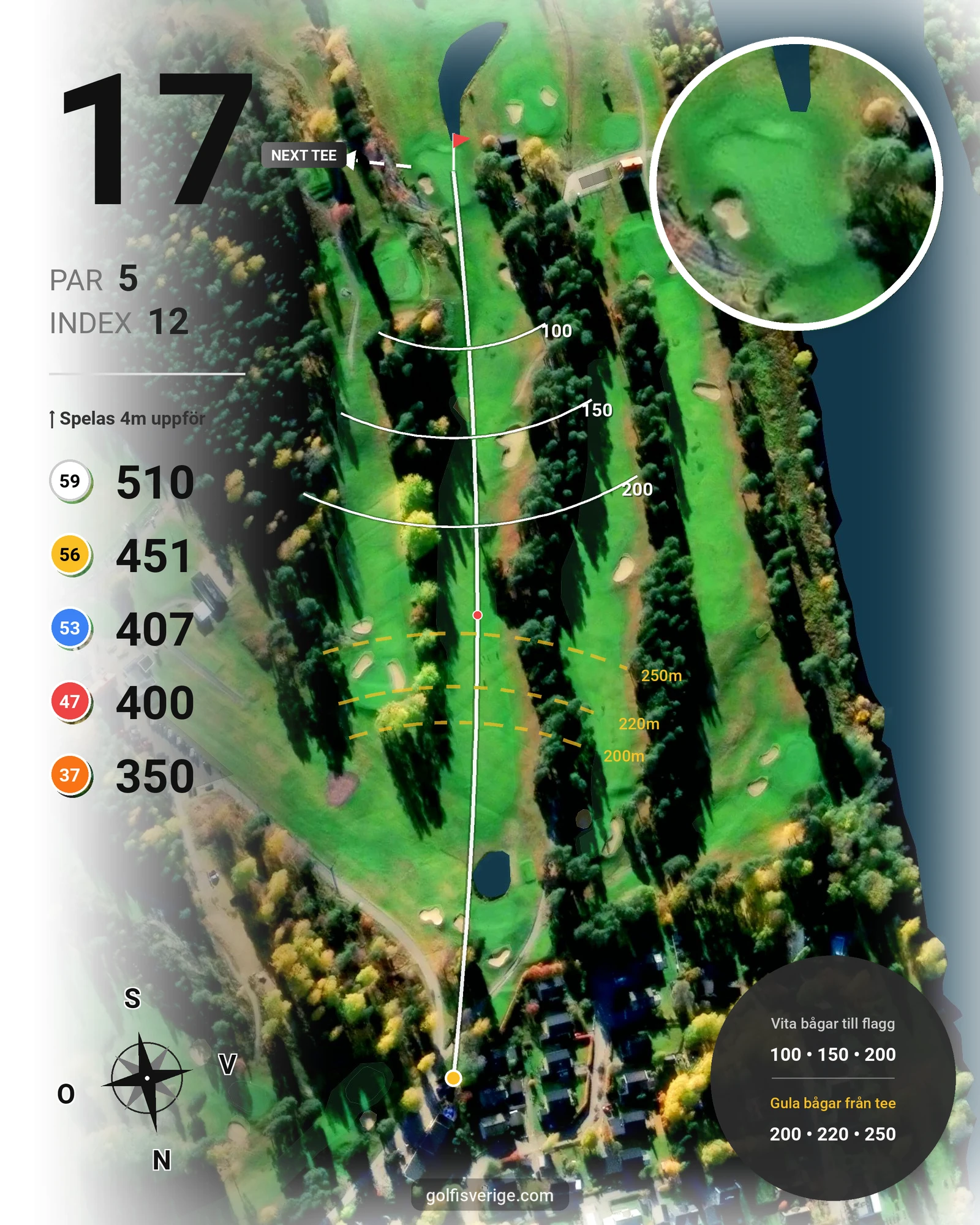 Banguide Sundsvalls Golfklubb hål 17 karta