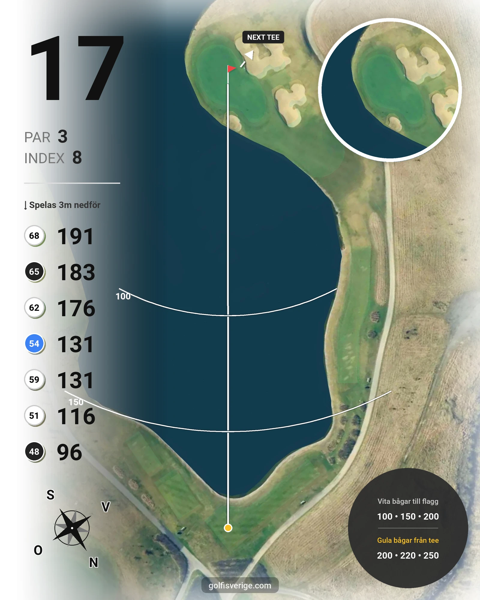 Banguide 2. Lakes Course hål 17 karta