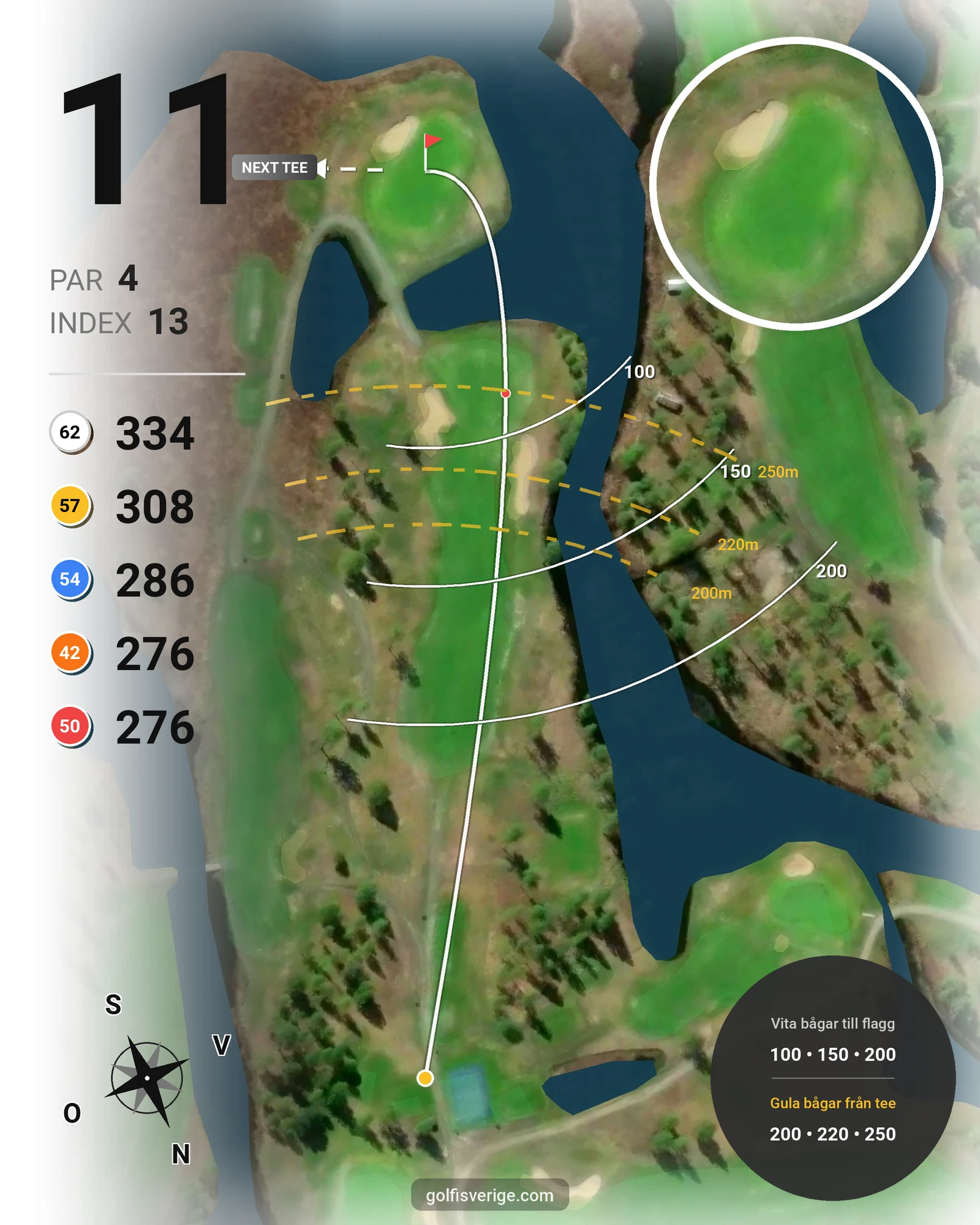 Banguide Timrå GK 18-håls banan hål 11 karta