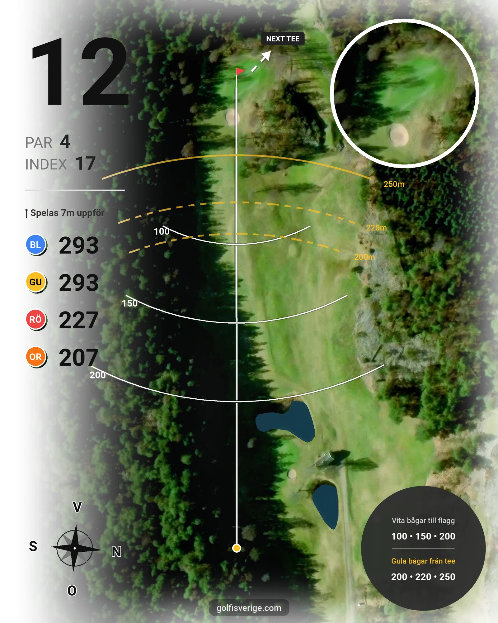 Banguide Tjörns Golfklubb på Tjörns Golfklubb - Hål 12 karta