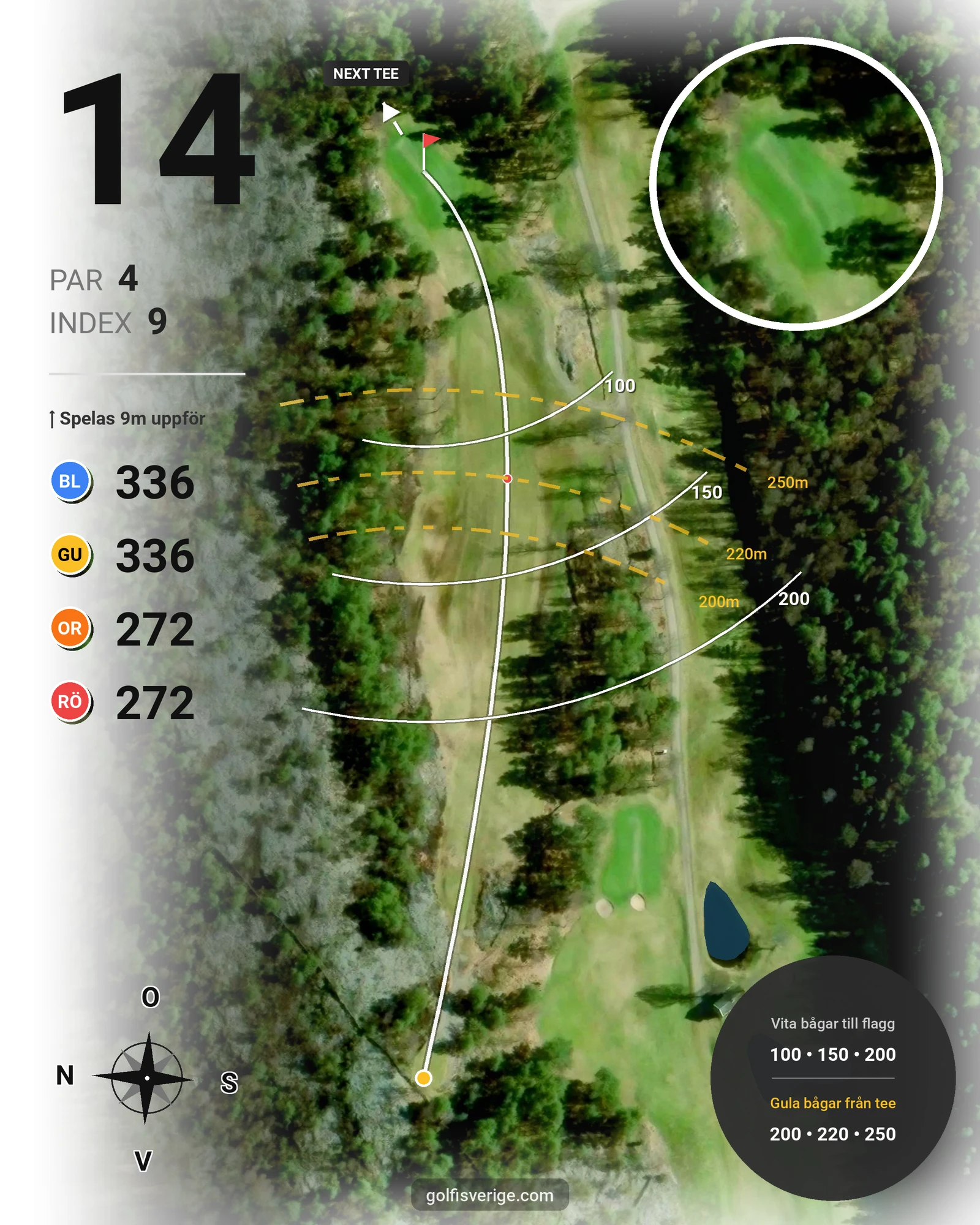 Banguide Tjörns Golfklubb på Tjörns Golfklubb - Hål 14 karta