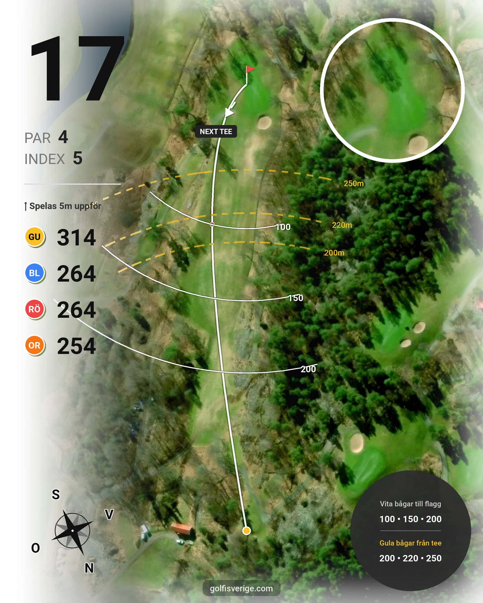 Banguide Tjörns Golfklubb på Tjörns Golfklubb - Hål 17 karta