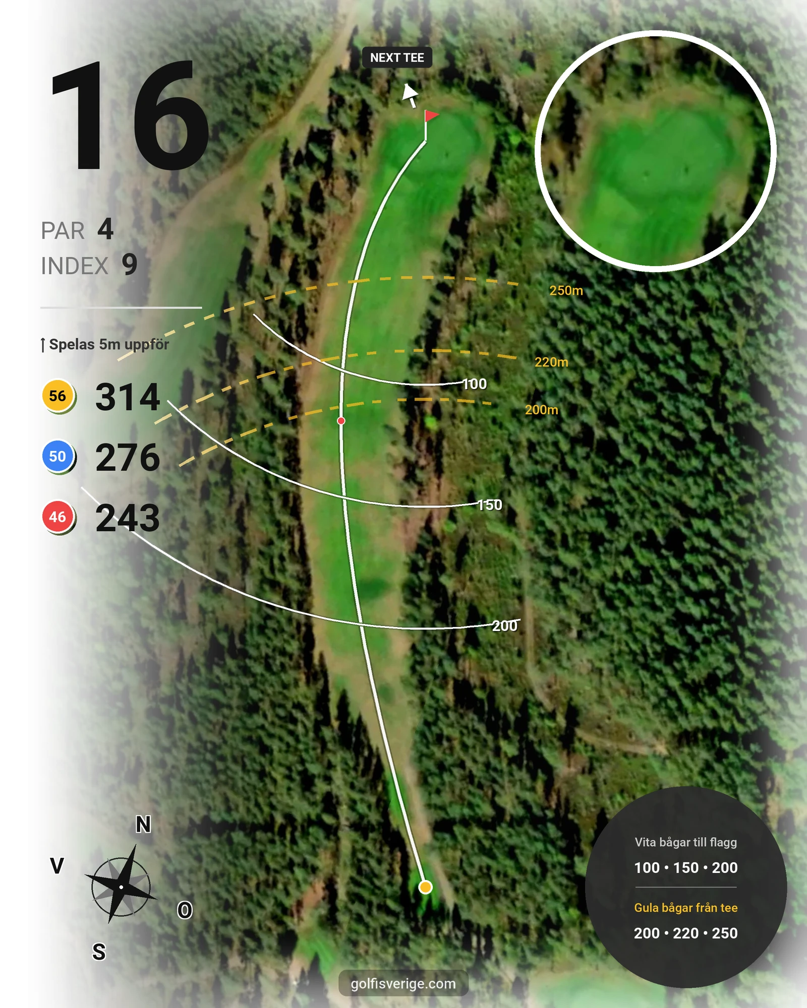 Banguide Tobo GK på Tobo Golfklubb - Hål 16 karta