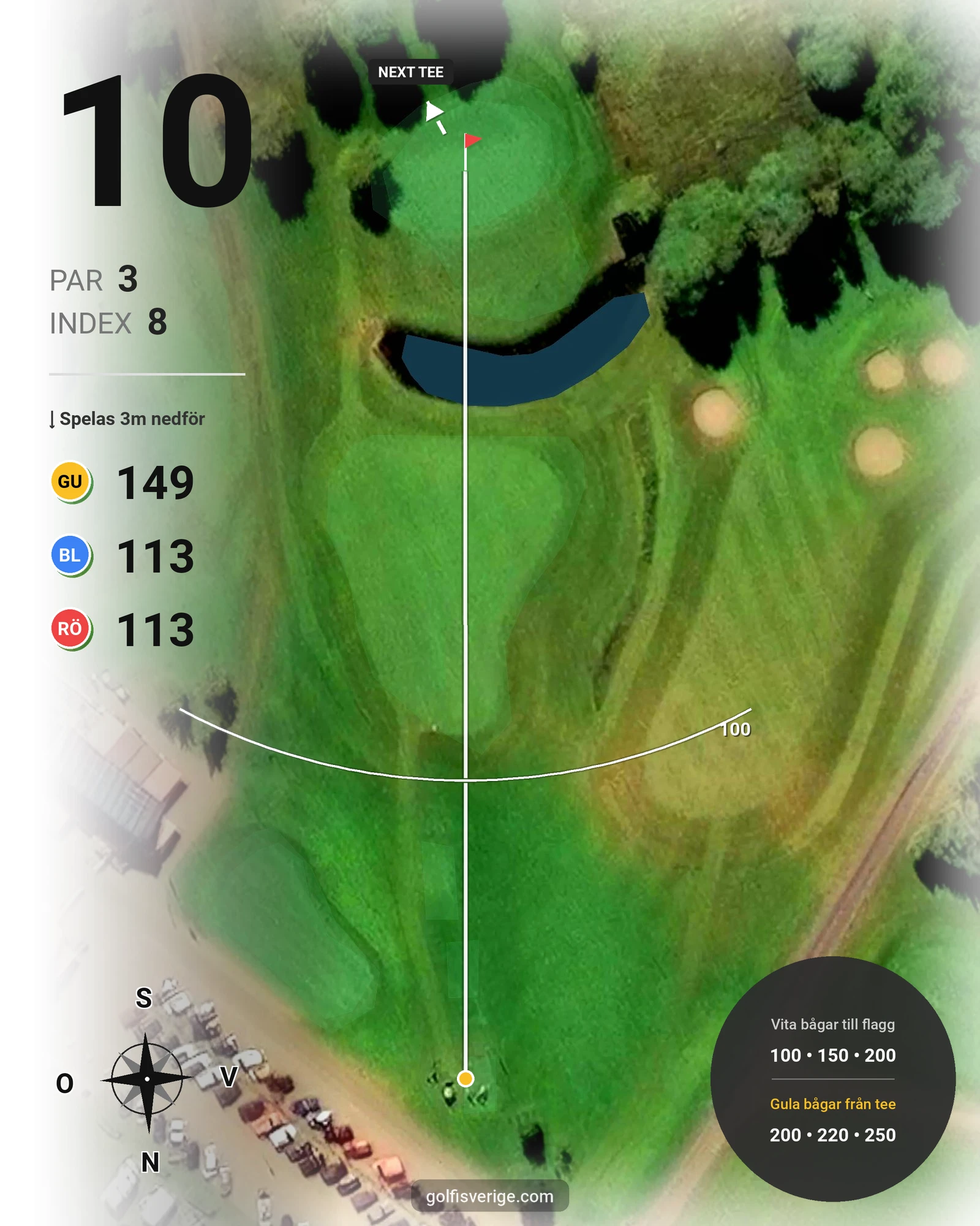 Banguide 18-hålsbanan hål 10 karta