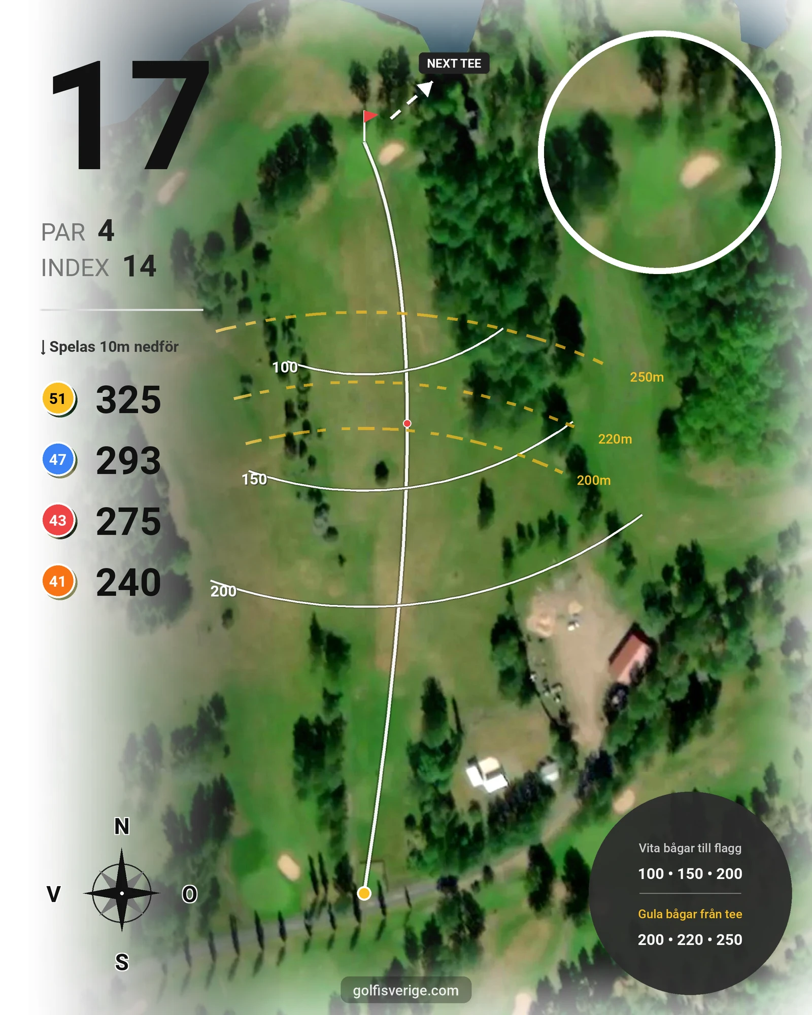 Banguide Månsarudsbanan på Töreboda Golfklubb - Hål 17 karta