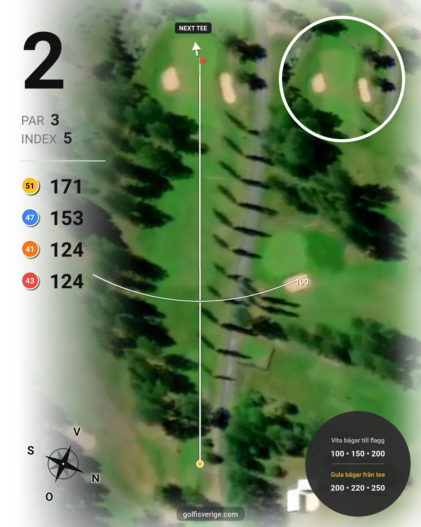 Banguide Månsarudsbanan på Töreboda Golfklubb - Hål 2 karta