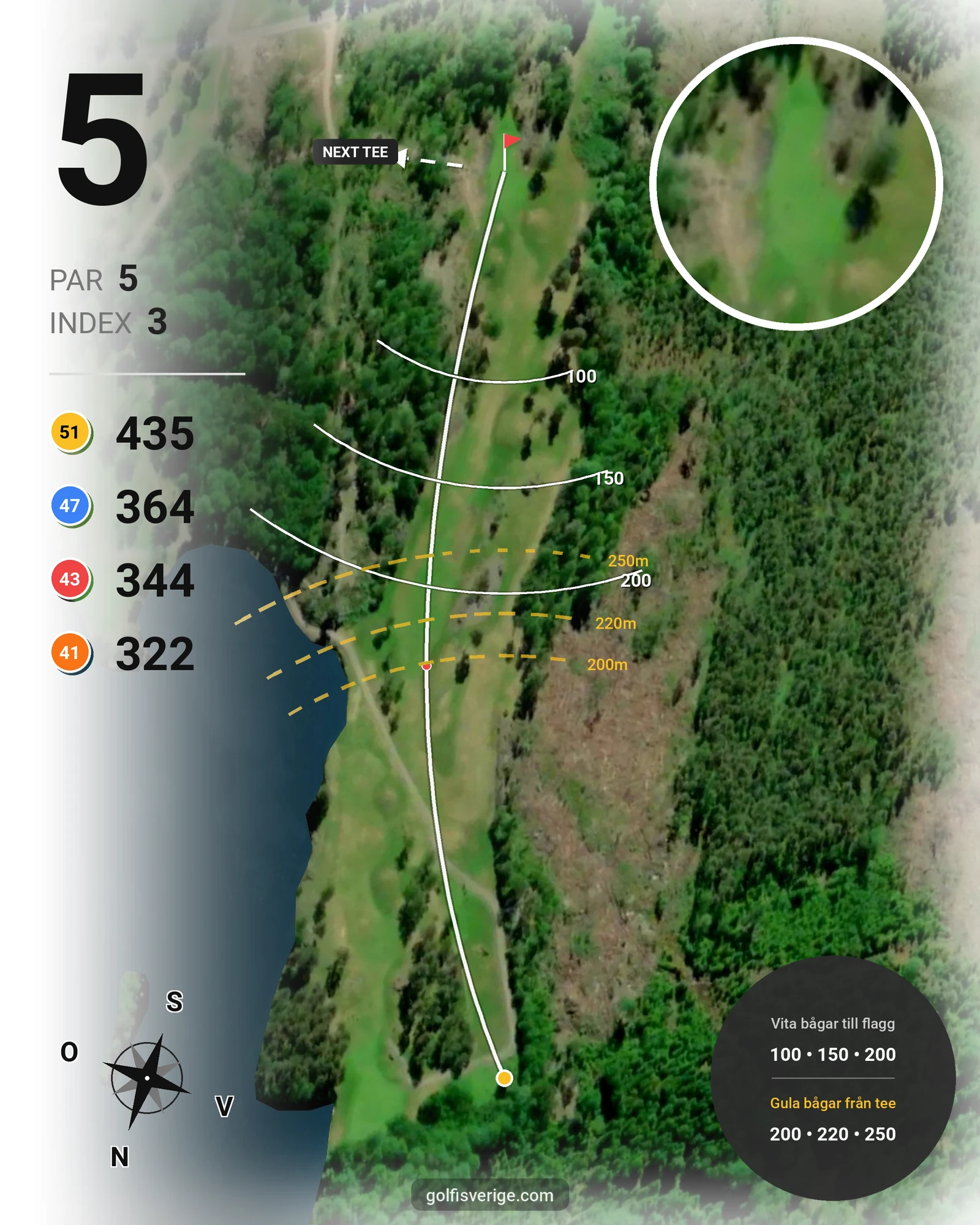 Banguide Månsarudsbanan på Töreboda Golfklubb - Hål 5 karta