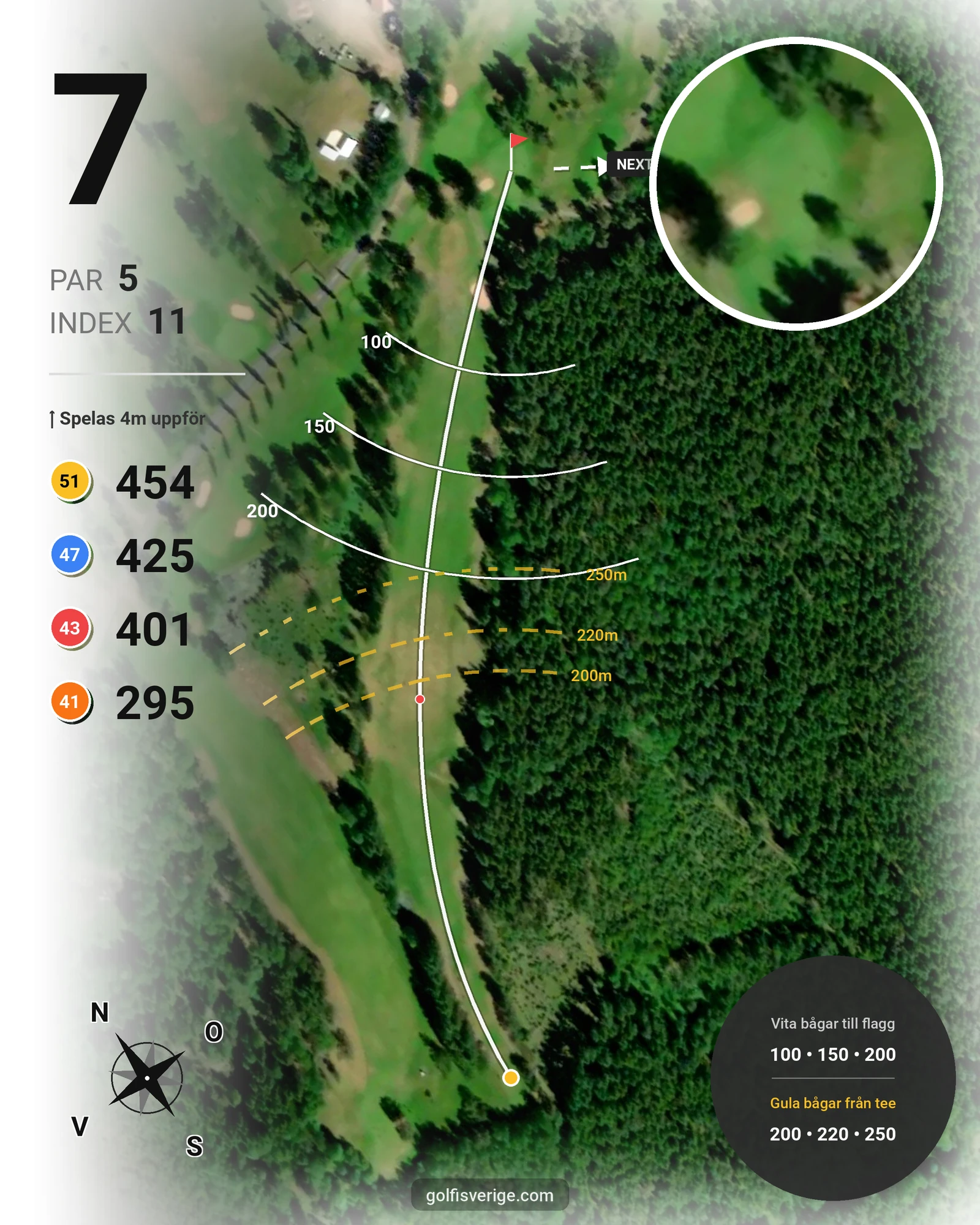 Banguide Månsarudsbanan på Töreboda Golfklubb - Hål 7 karta