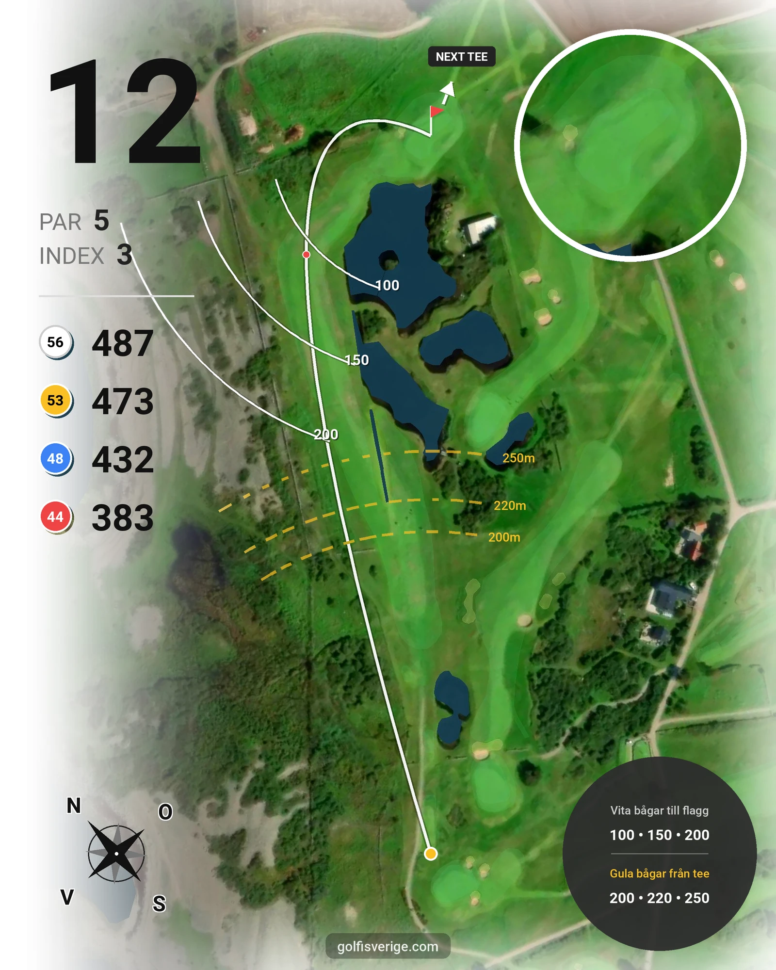 Banguide Torekovs GK på Torekovs Golfklubb - Hål 12 karta