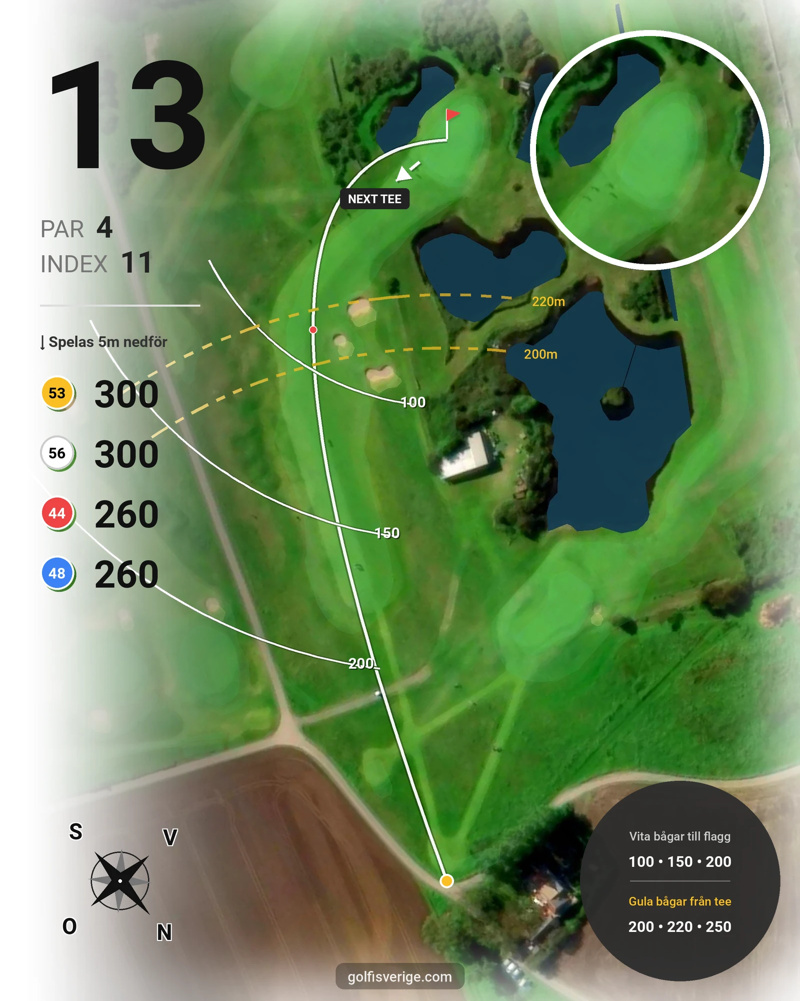 Banguide Torekovs GK på Torekovs Golfklubb - Hål 13 karta