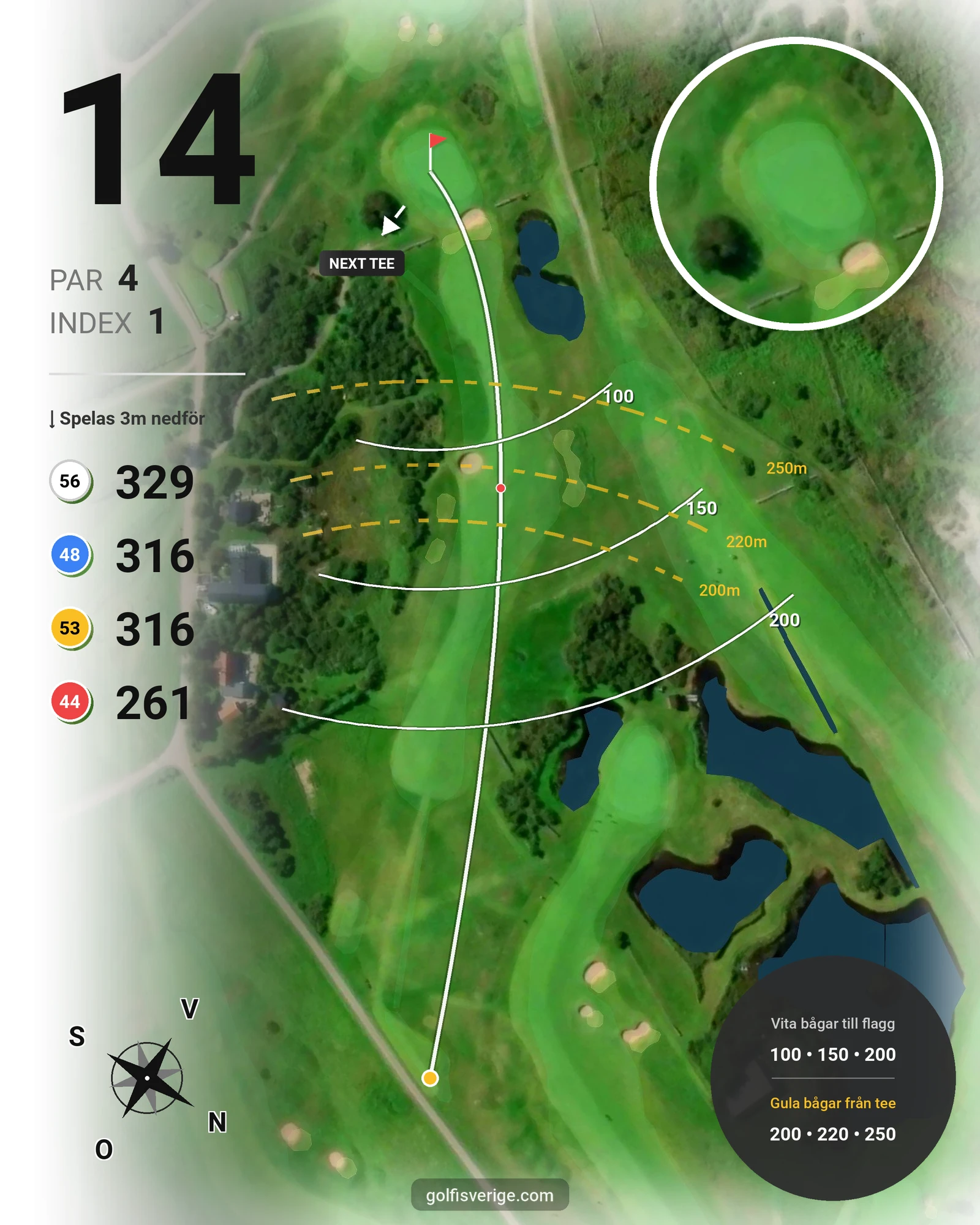 Banguide Torekovs GK på Torekovs Golfklubb - Hål 14 karta