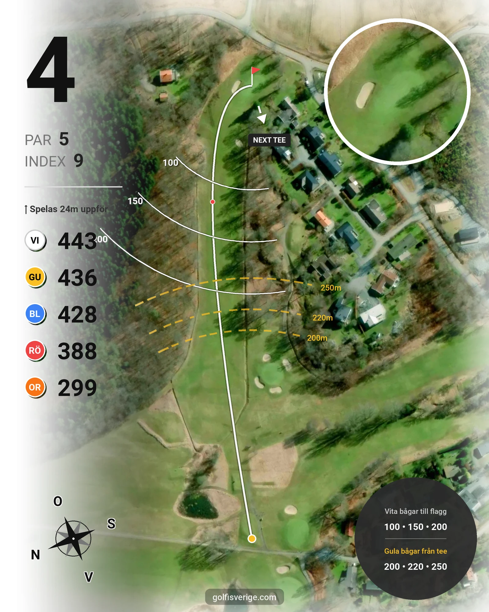Banguide TyGK på Torreby Golfklubb - Hål 4 karta