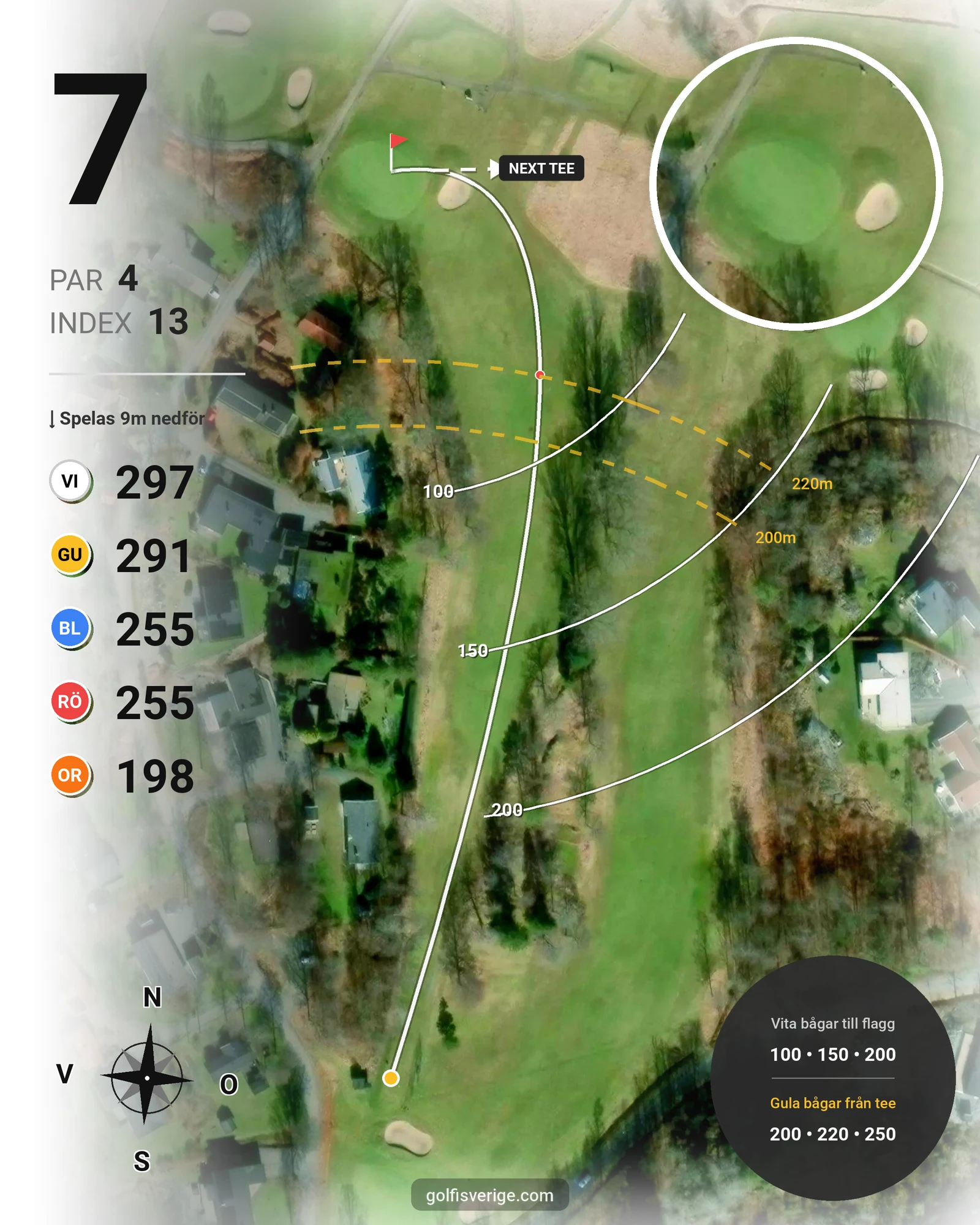 Banguide TyGK på Torreby Golfklubb - Hål 7 karta