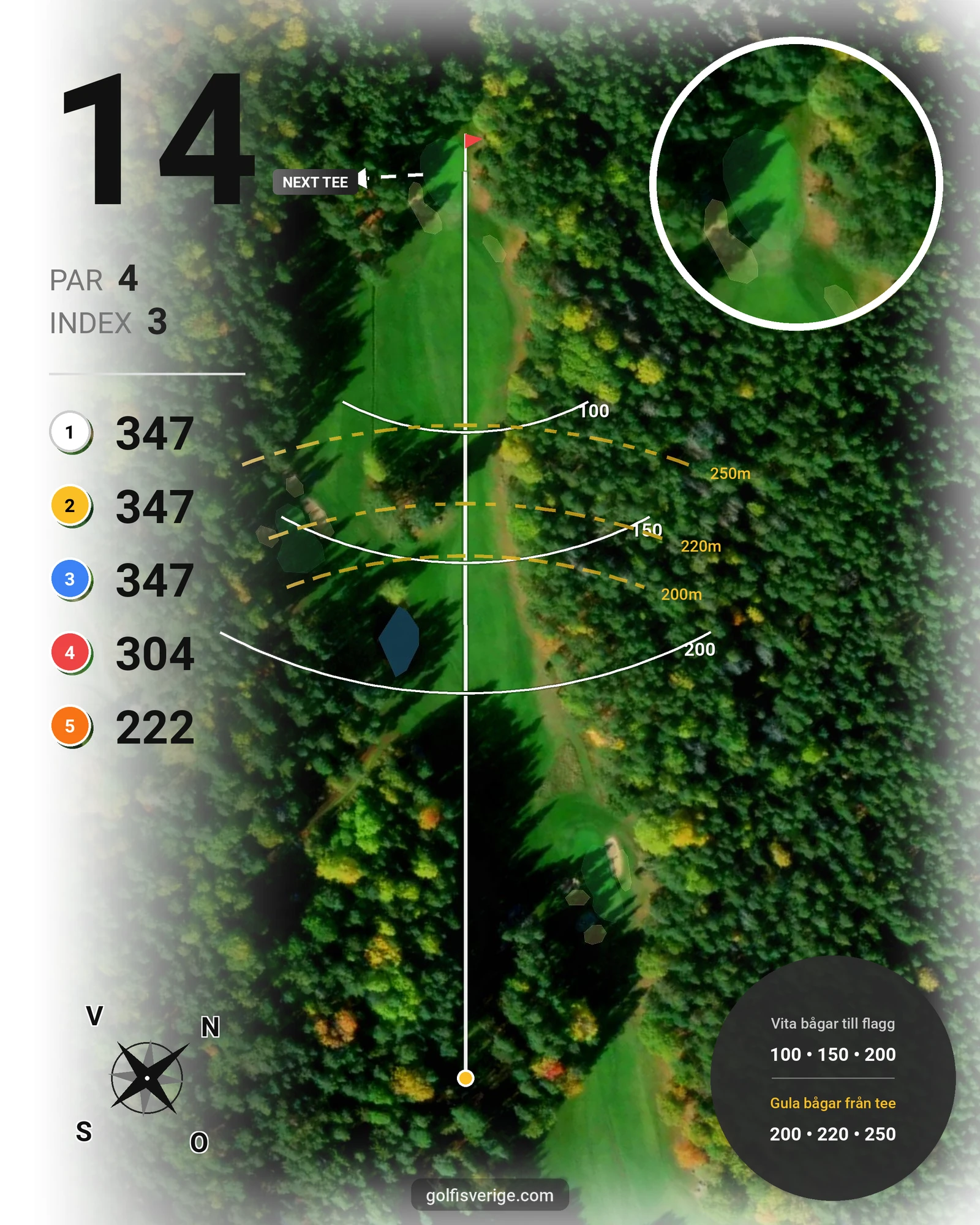 Banguide Torshälla GK på Torshälla Golfklubb - Hål 14 karta
