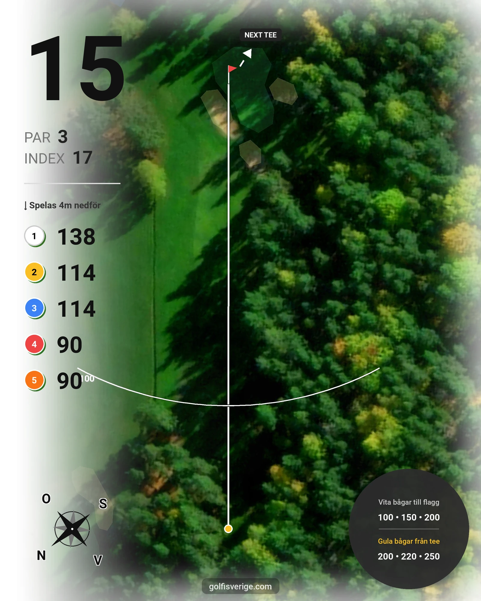 Banguide Torshälla GK på Torshälla Golfklubb - Hål 15 karta