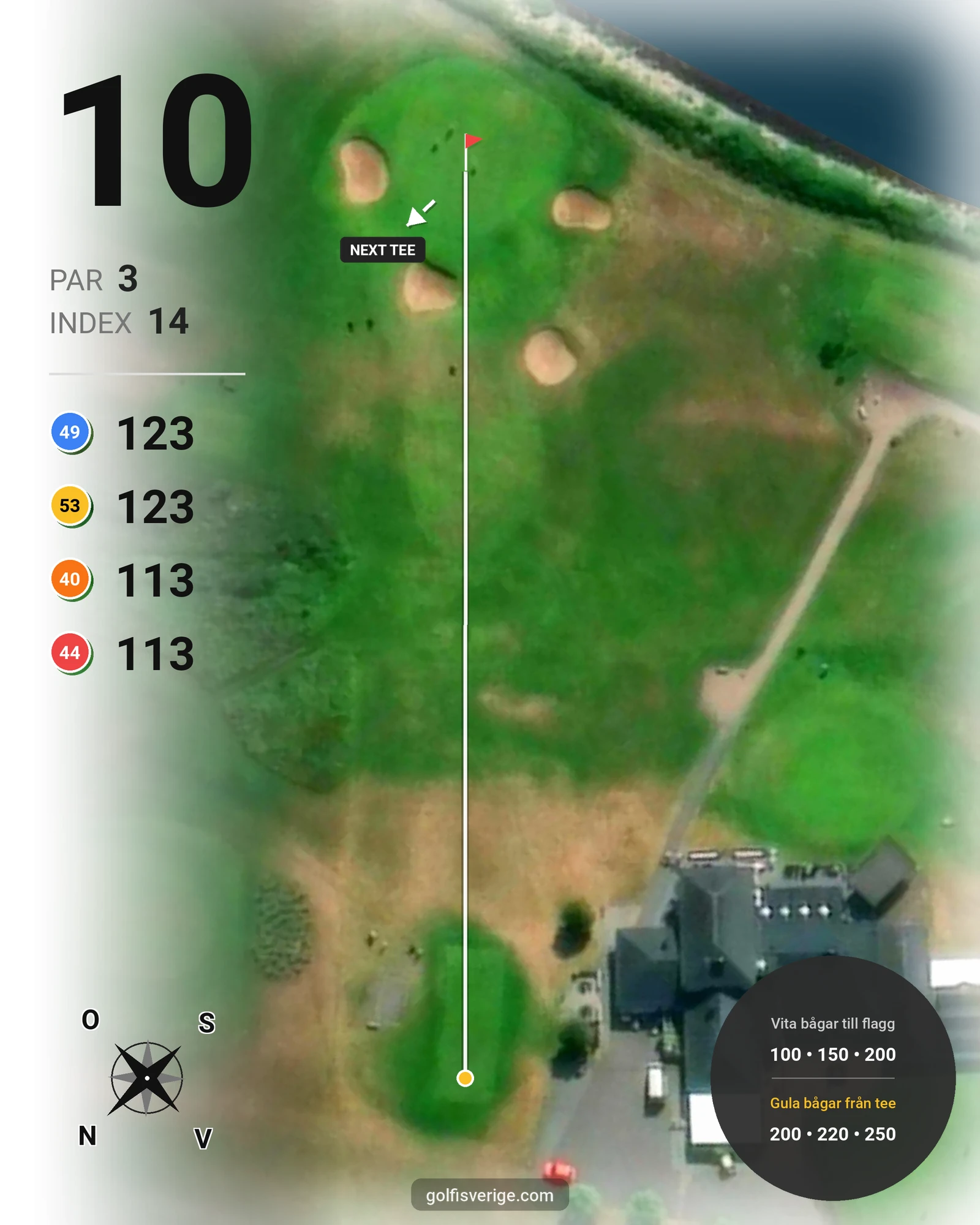 Banguide Trelleborgs GK på Trelleborgs Golfklubb - Hål 10 karta