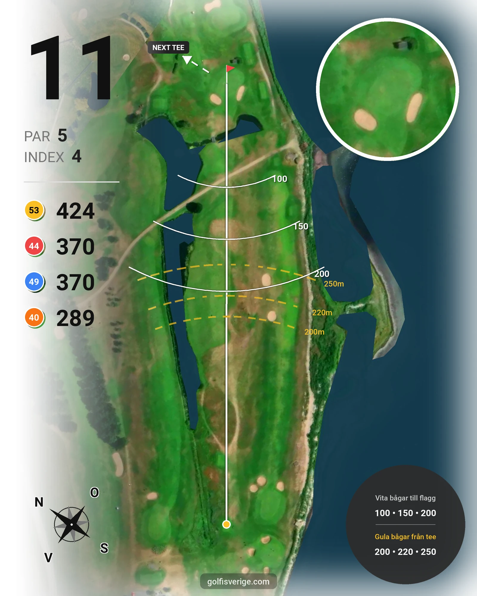 Banguide Trelleborgs GK på Trelleborgs Golfklubb - Hål 11 karta