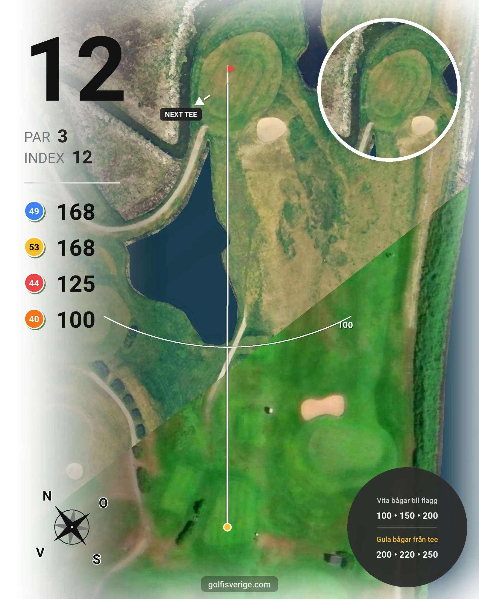 Banguide Trelleborgs GK på Trelleborgs Golfklubb - Hål 12 karta