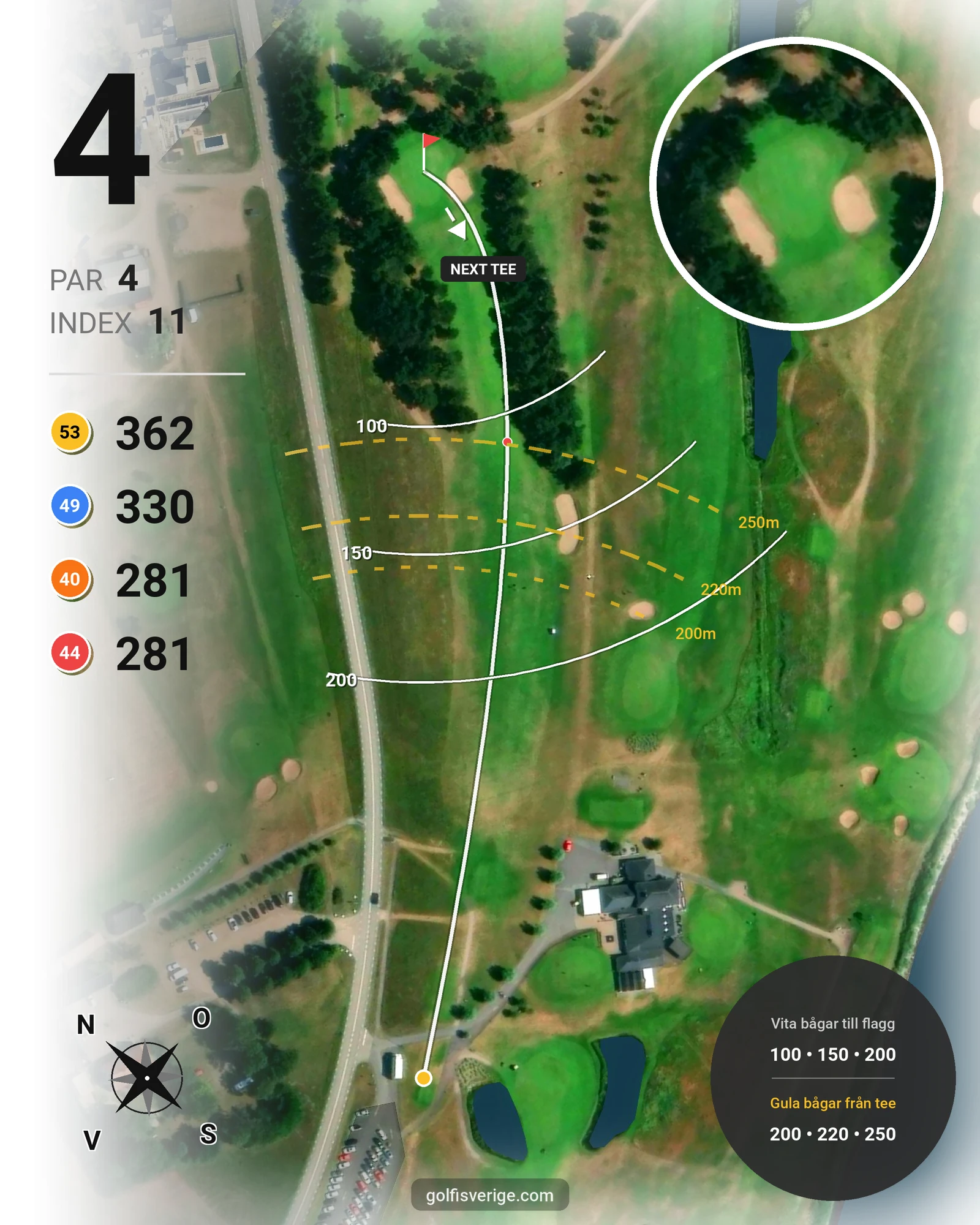 Banguide Trelleborgs GK på Trelleborgs Golfklubb - Hål 4 karta