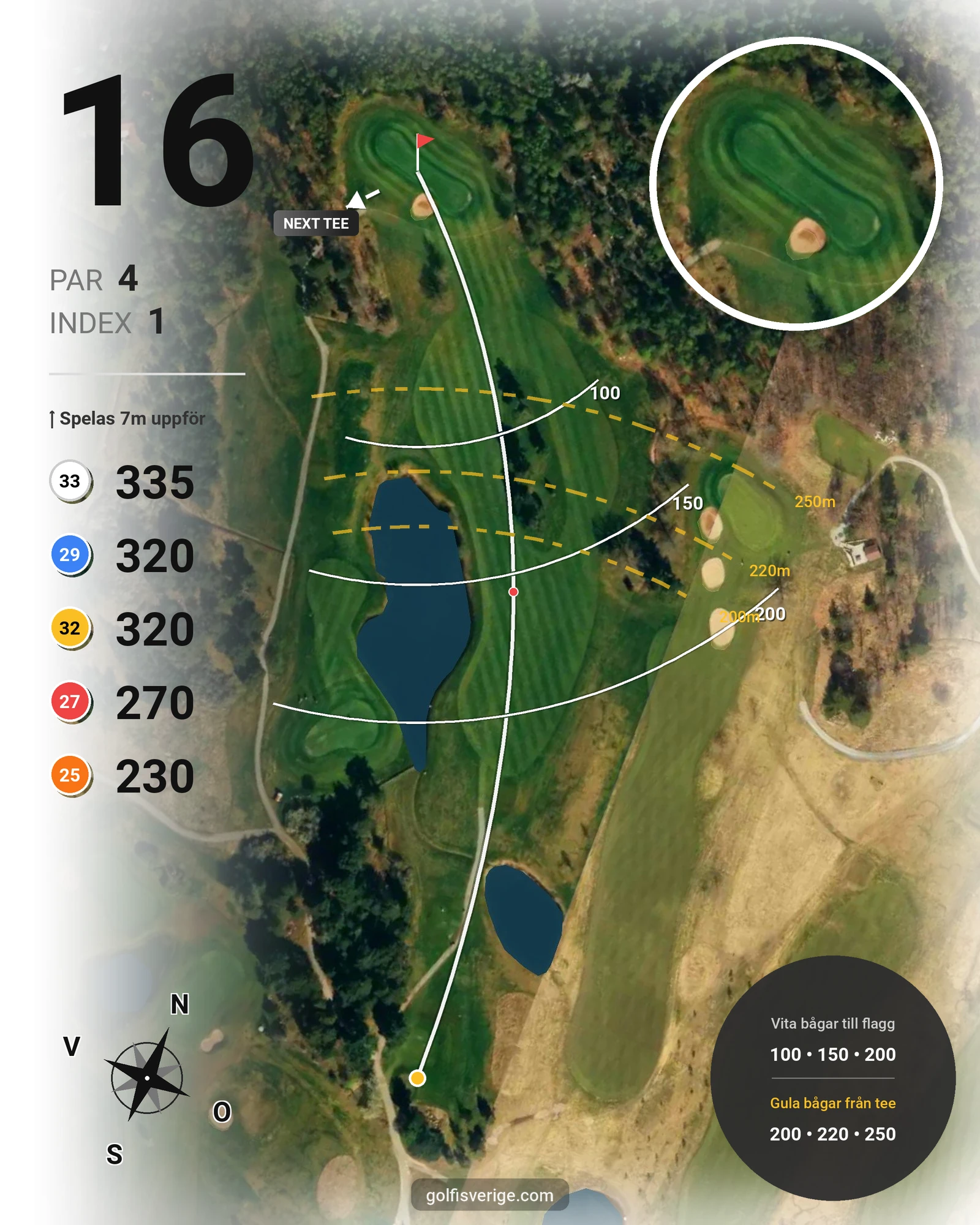Banguide Tolv 12-hål på Troxhammar Golfklubb - Hål 16 karta