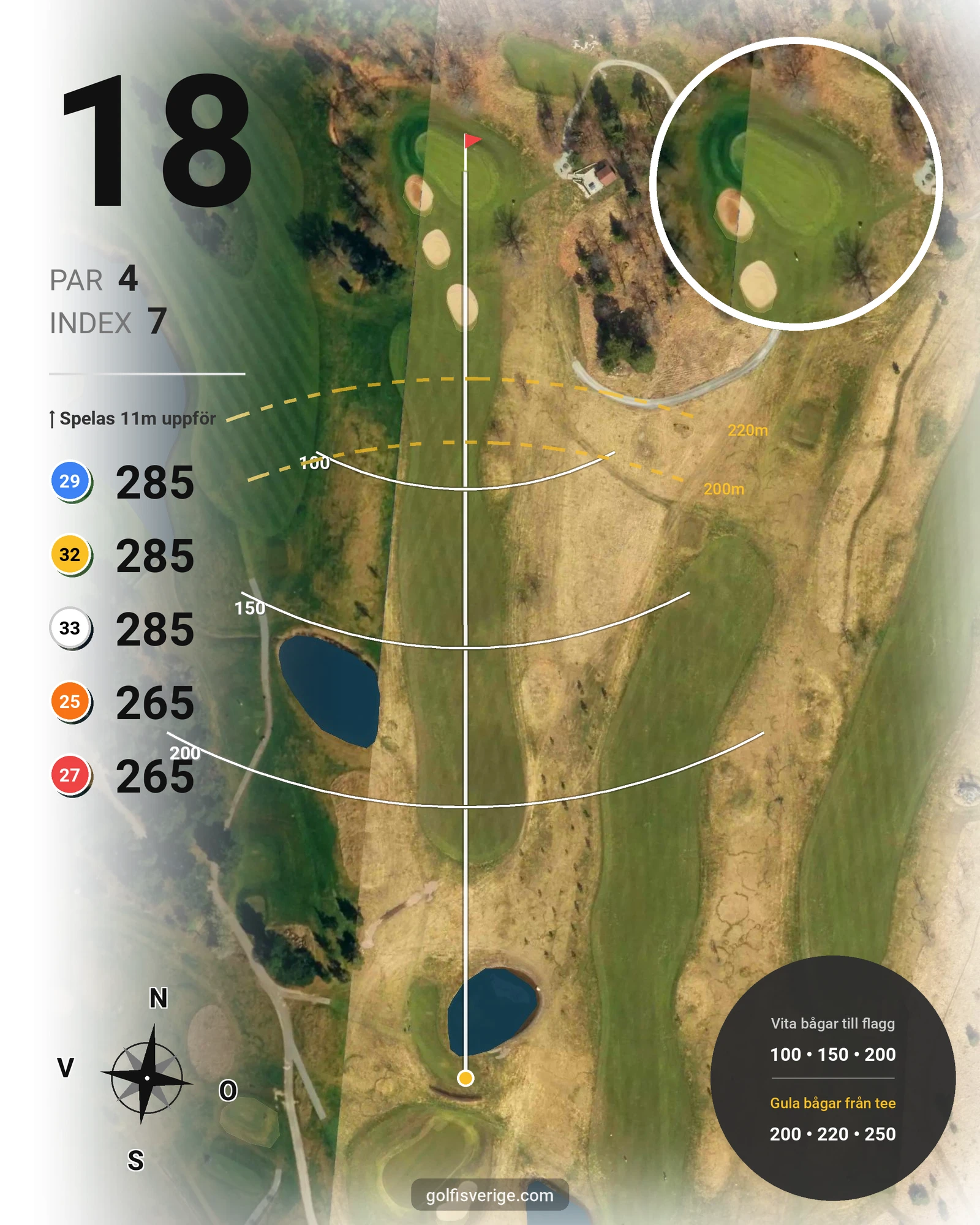 Banguide Tolv 12-hål på Troxhammar Golfklubb - Hål 18 karta