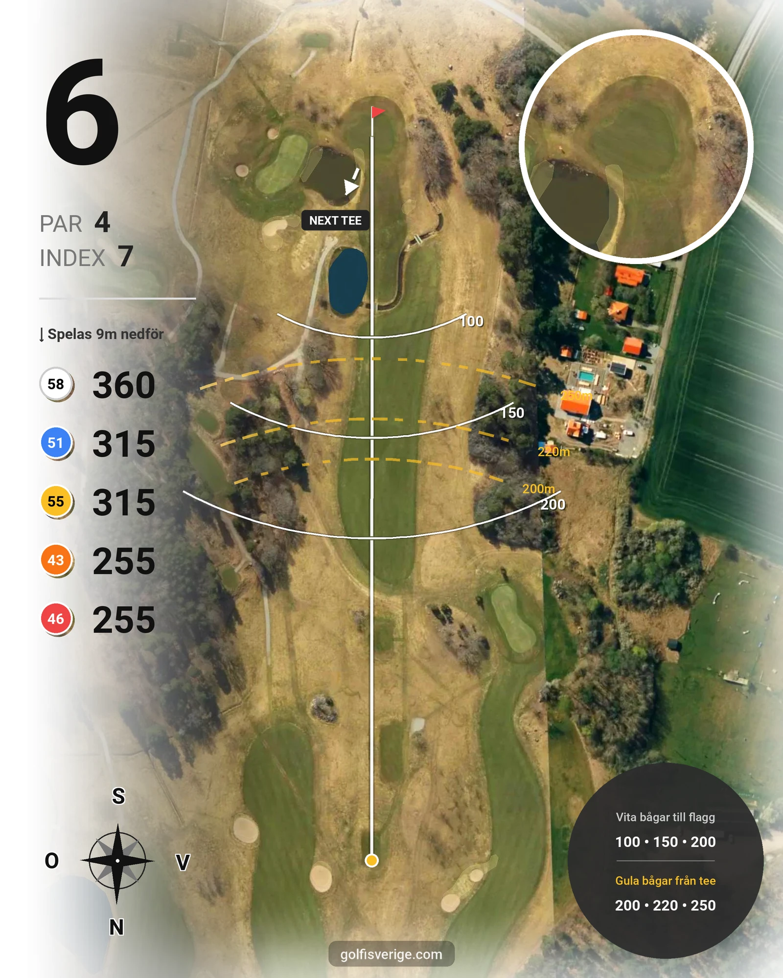 Banguide Arton 18-hål på Troxhammar Golfklubb - Hål 6 karta