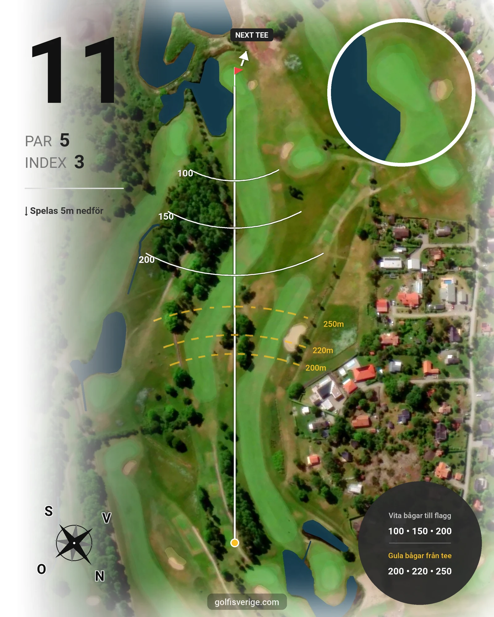Banguide Trummenäs GK 18 hål hål 11 karta
