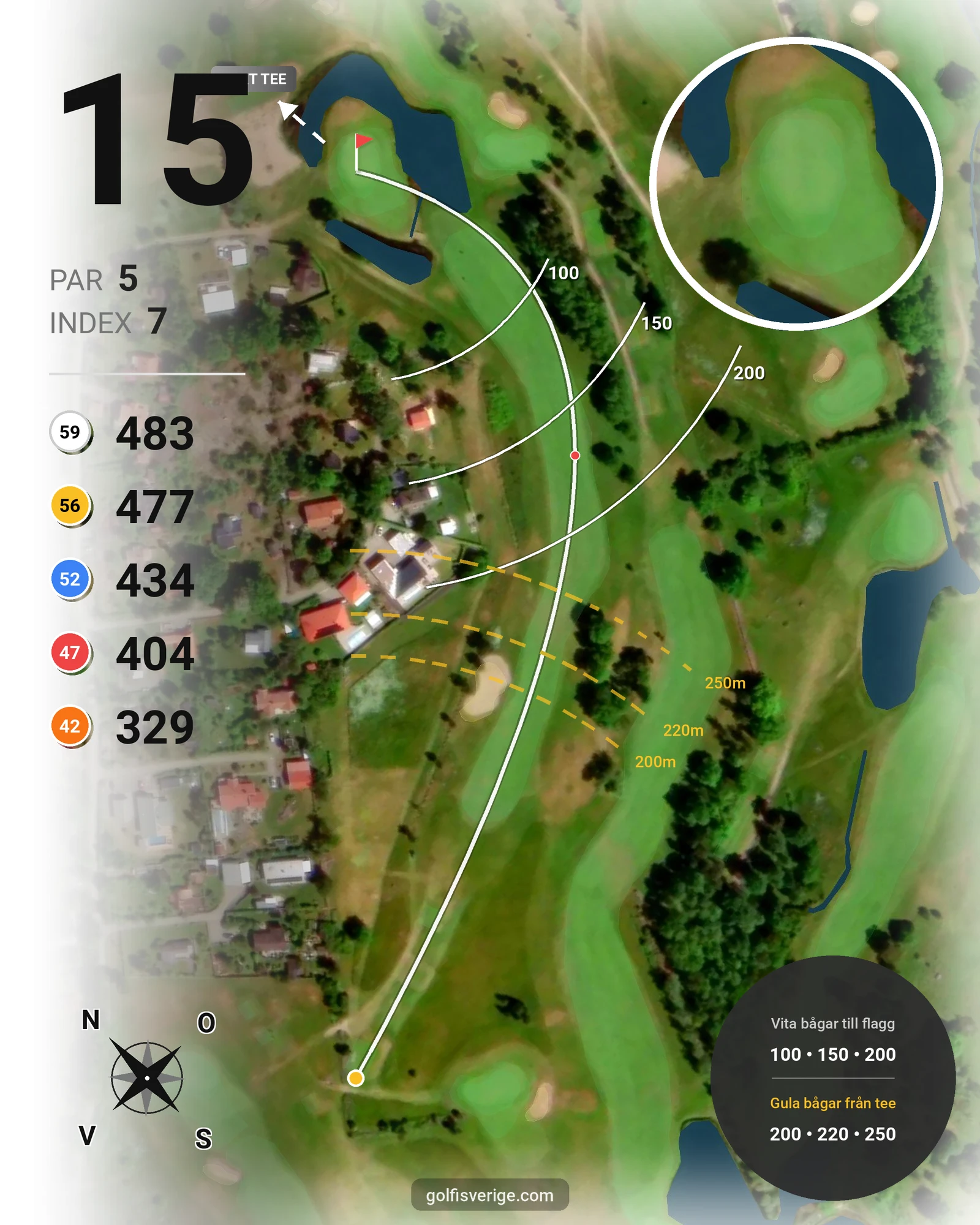 Banguide Trummenäs GK 18 hål hål 15 karta