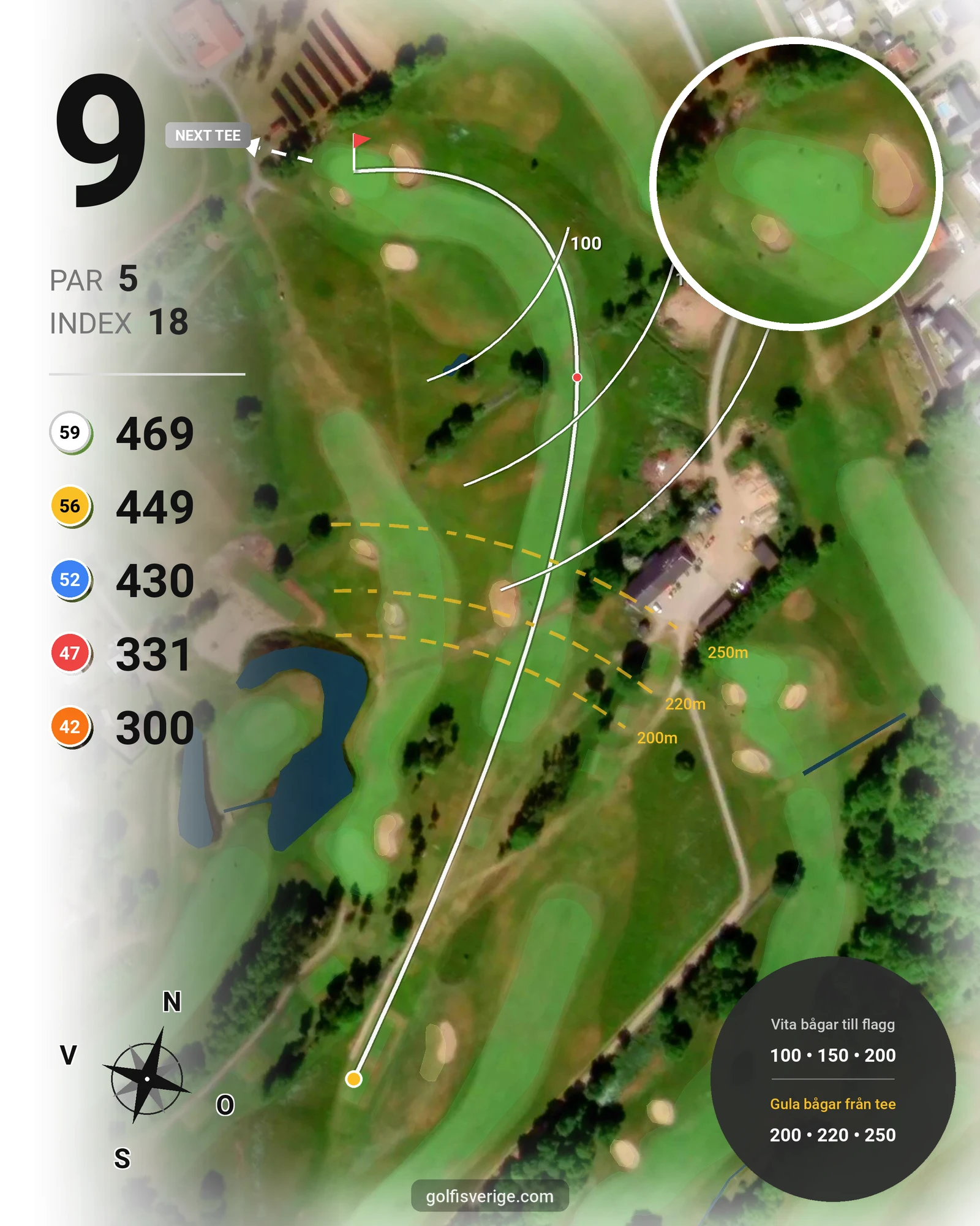 Banguide Trummenäs GK 18 hål hål 9 karta