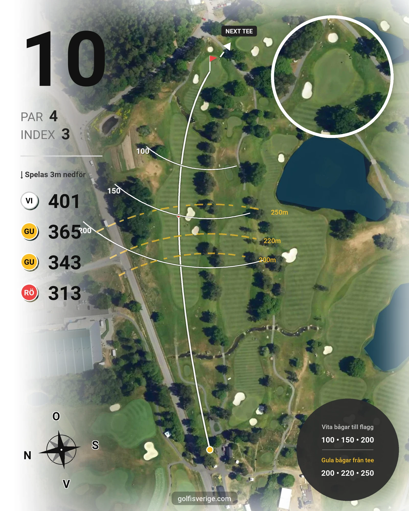 Banguide Ullna Golf & Country Club på Ullna Golf & Country Club - Hål 10 karta