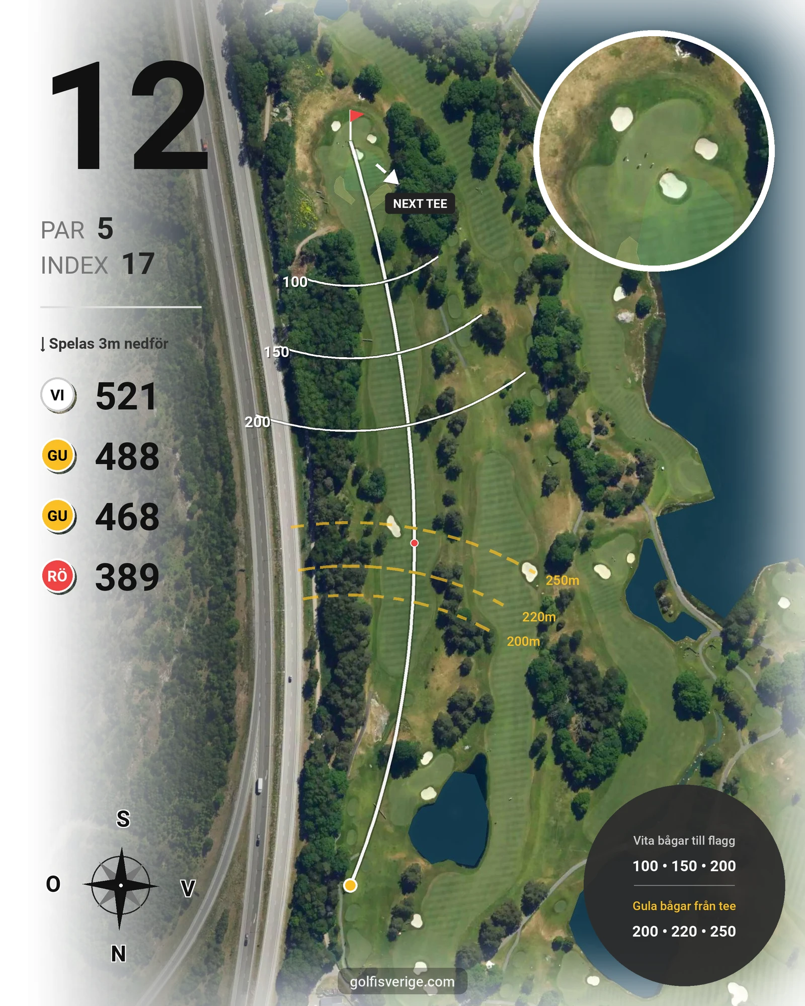 Banguide Ullna Golf & Country Club på Ullna Golf & Country Club - Hål 12 karta