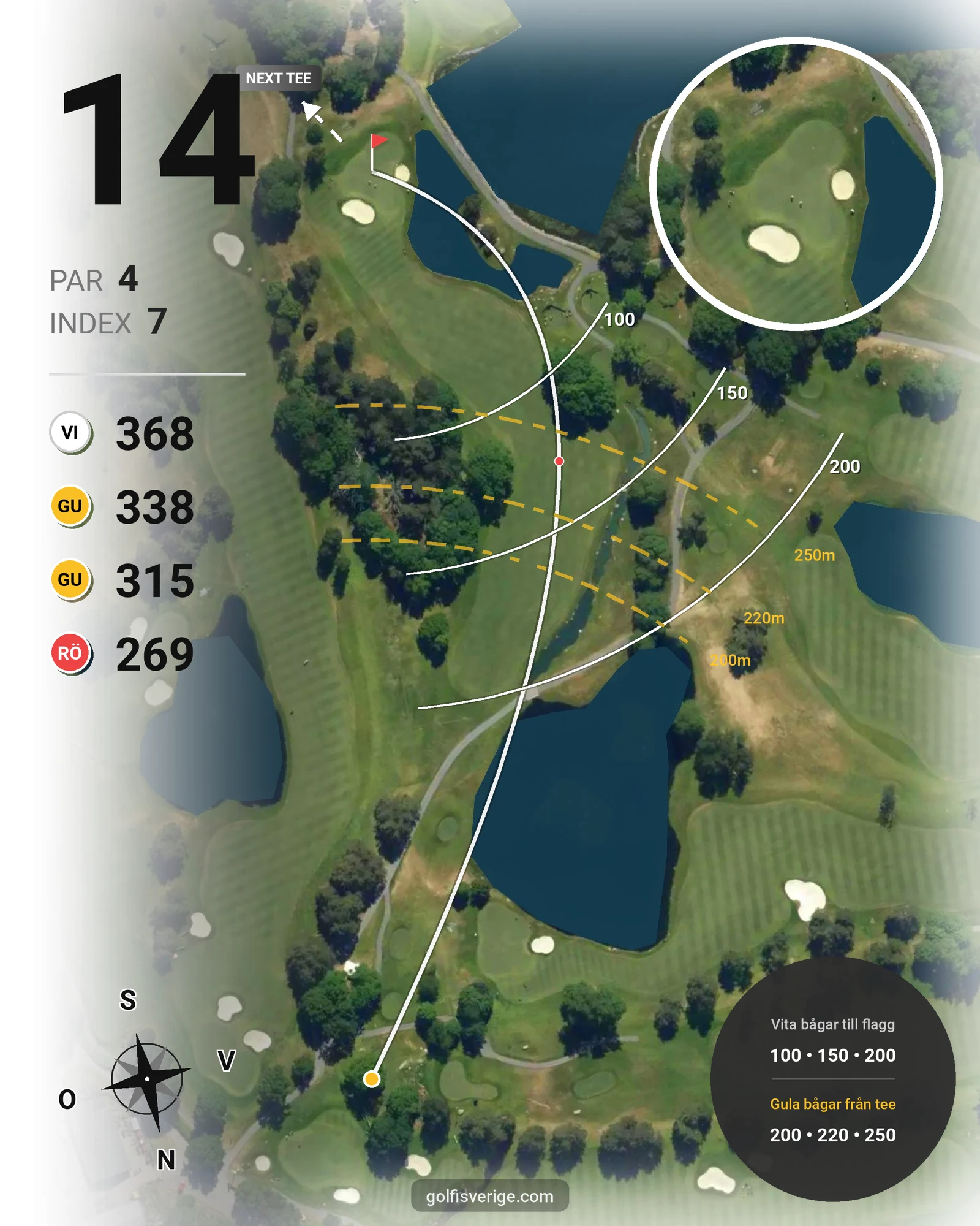 Banguide Ullna Golf & Country Club på Ullna Golf & Country Club - Hål 14 karta