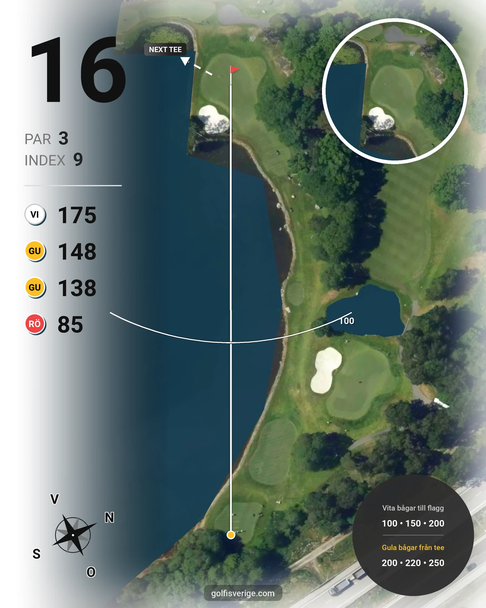 Banguide Ullna Golf & Country Club på Ullna Golf & Country Club - Hål 16 karta