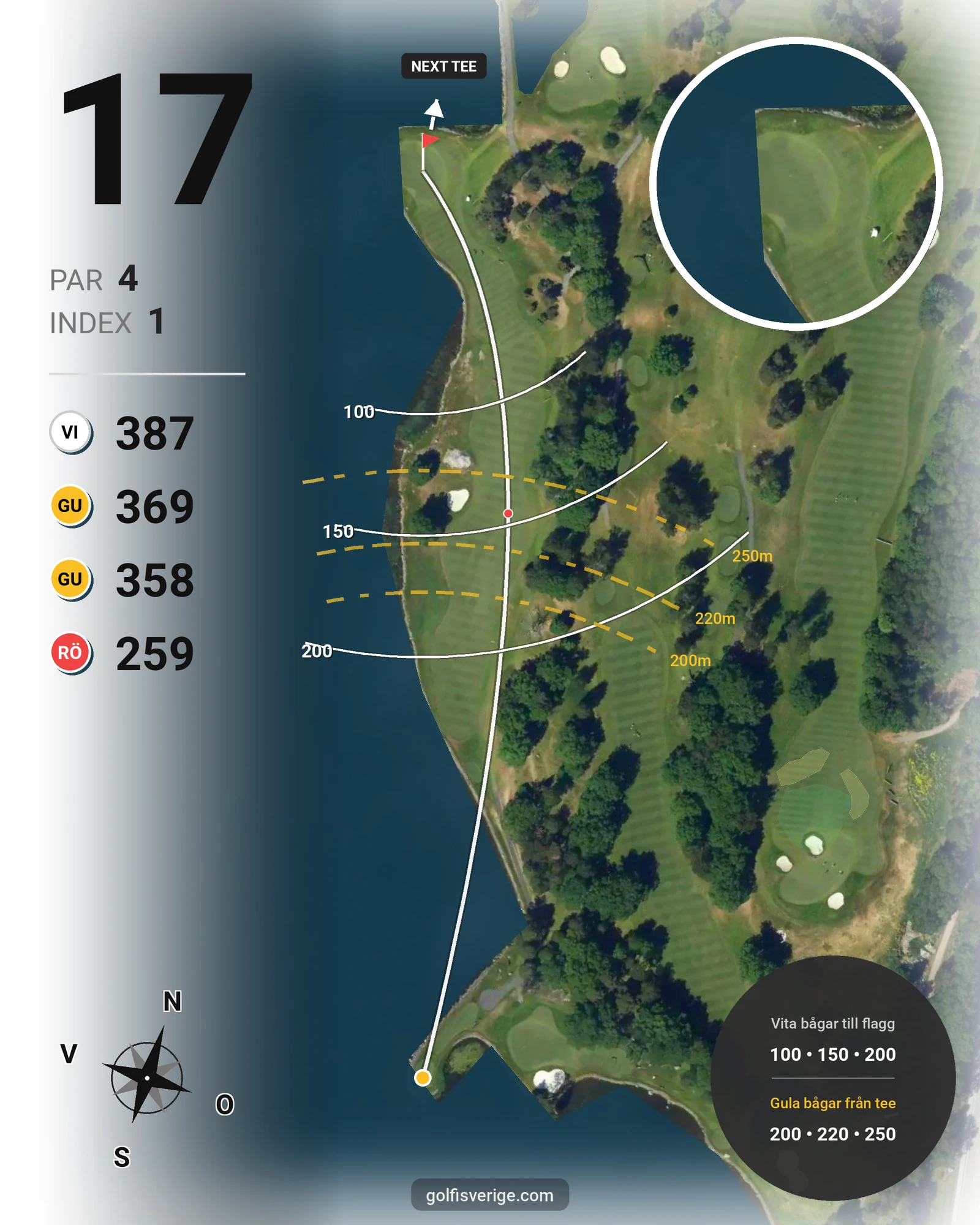 Banguide Ullna Golf & Country Club på Ullna Golf & Country Club - Hål 17 karta