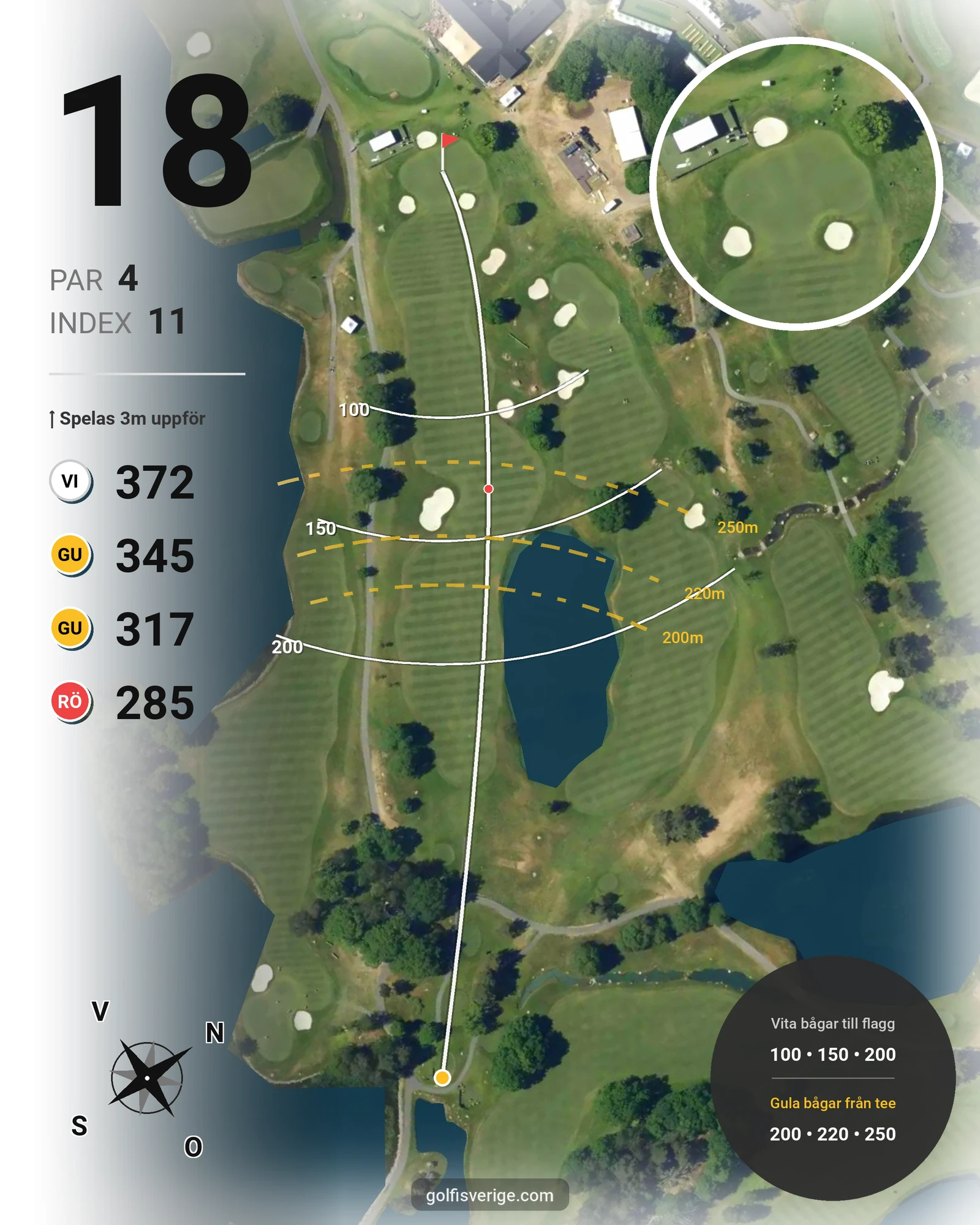 Banguide Ullna Golf & Country Club på Ullna Golf & Country Club - Hål 18 karta