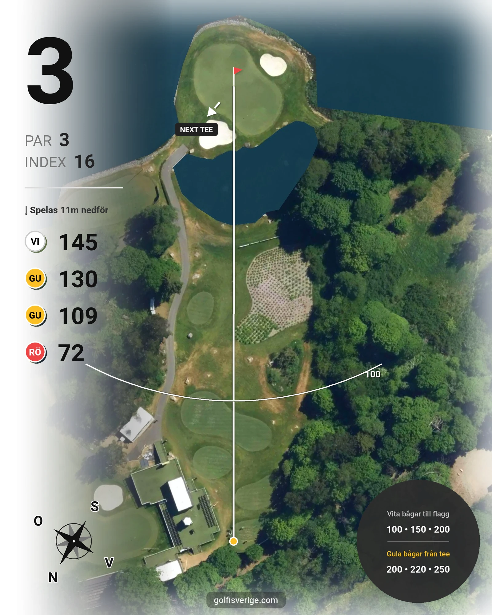 Banguide Ullna Golf & Country Club på Ullna Golf & Country Club - Hål 3 karta