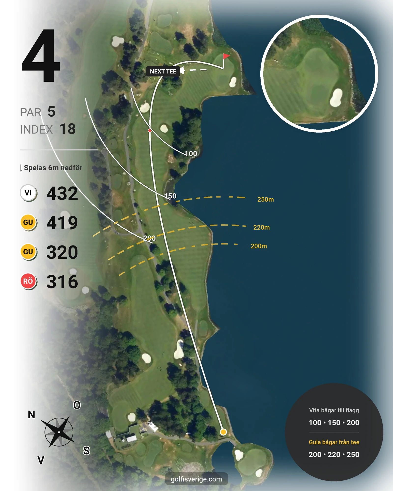 Banguide Ullna Golf & Country Club på Ullna Golf & Country Club - Hål 4 karta