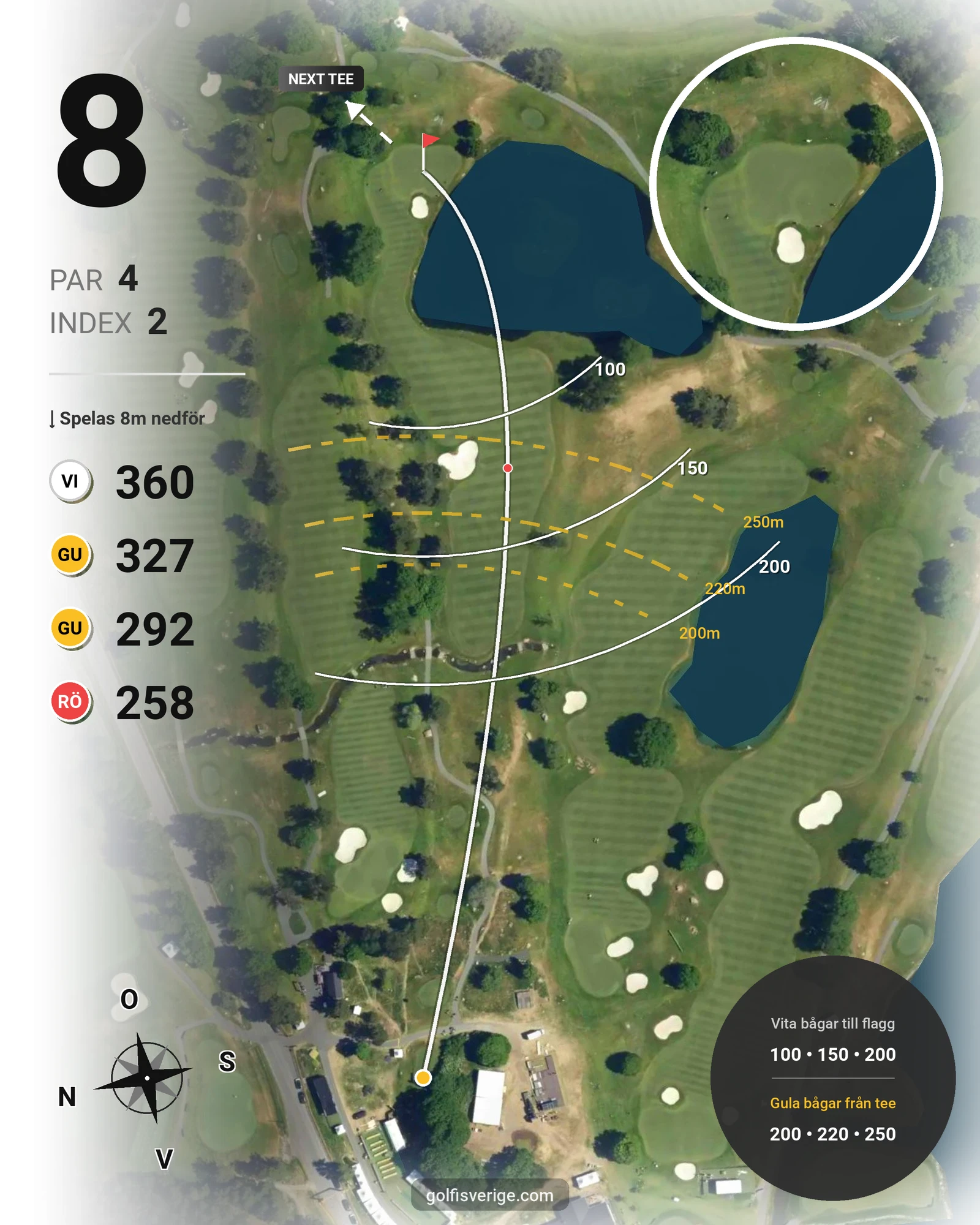 Banguide Ullna Golf & Country Club på Ullna Golf & Country Club - Hål 8 karta