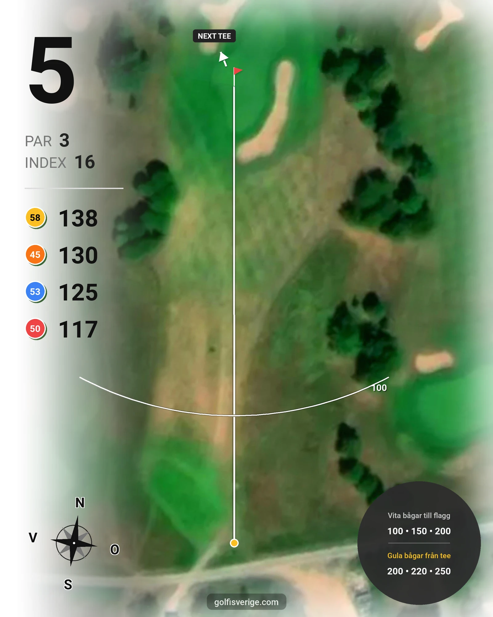 Banguide Vadstena Golfbana på Vadstena Golfklubb - Hål 5 karta
